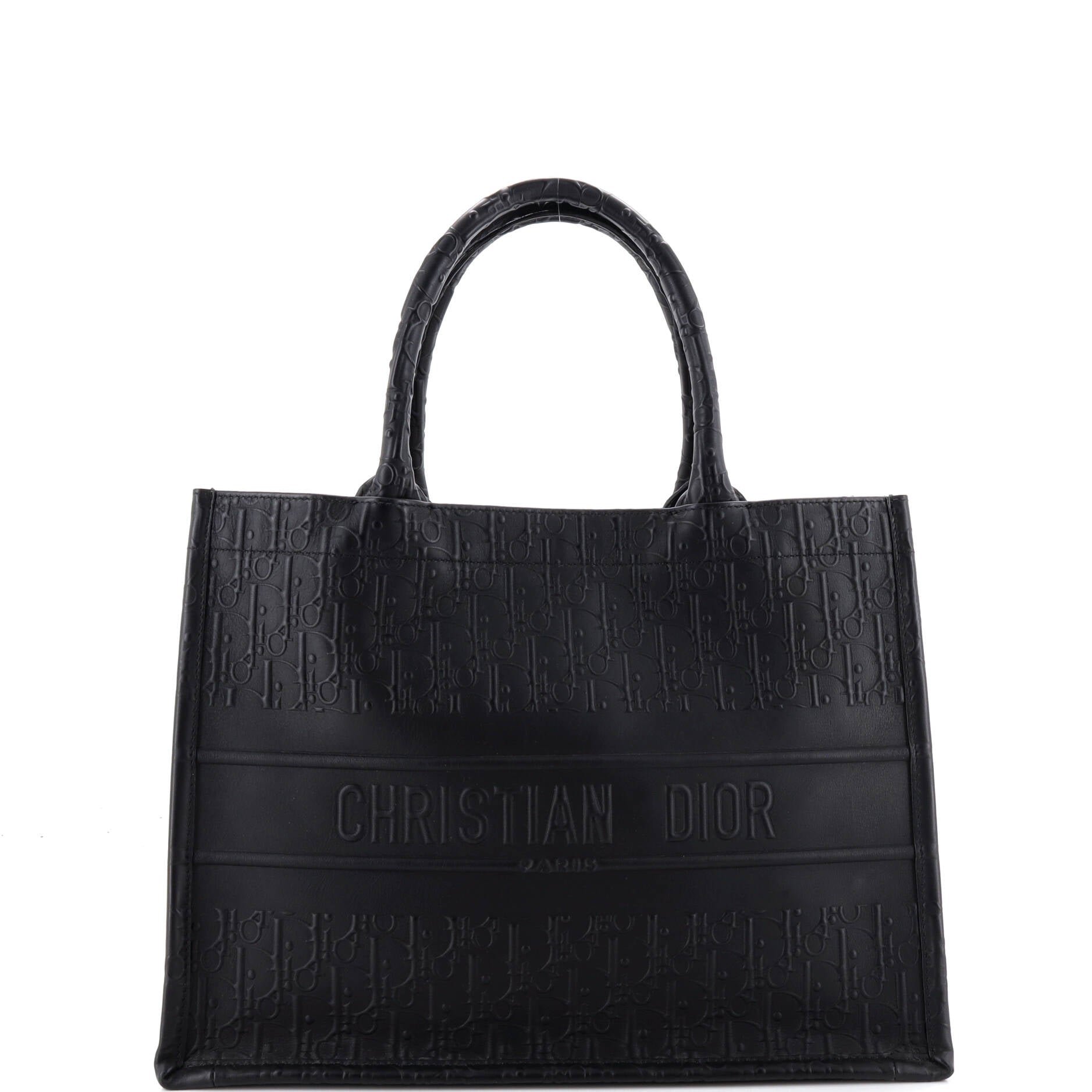 Book Tote Oblique Embossed Calfskin Medium
