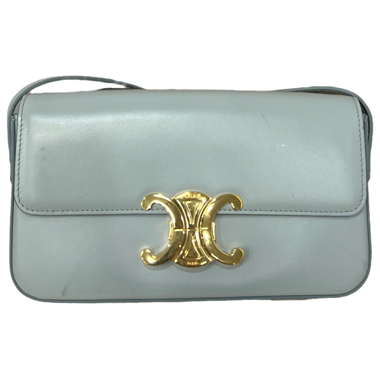 Triomphe chain leather handbag