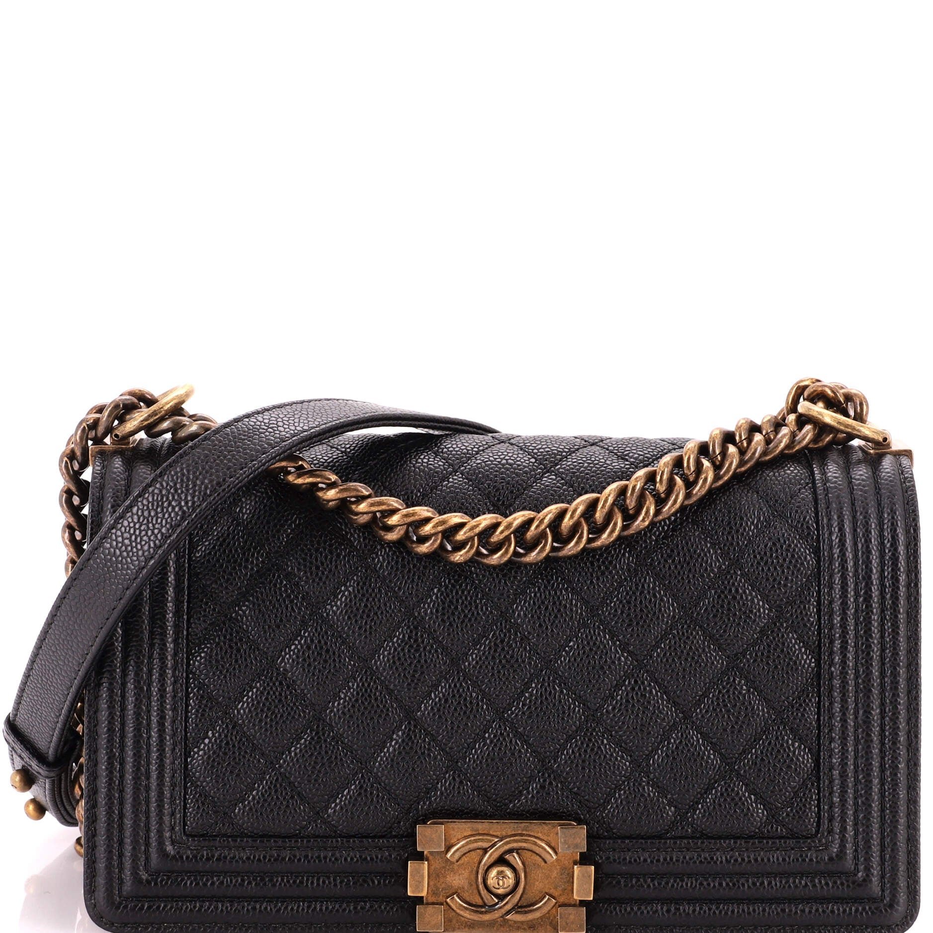 Boy Flap Bag Quilted Caviar Old Medium
