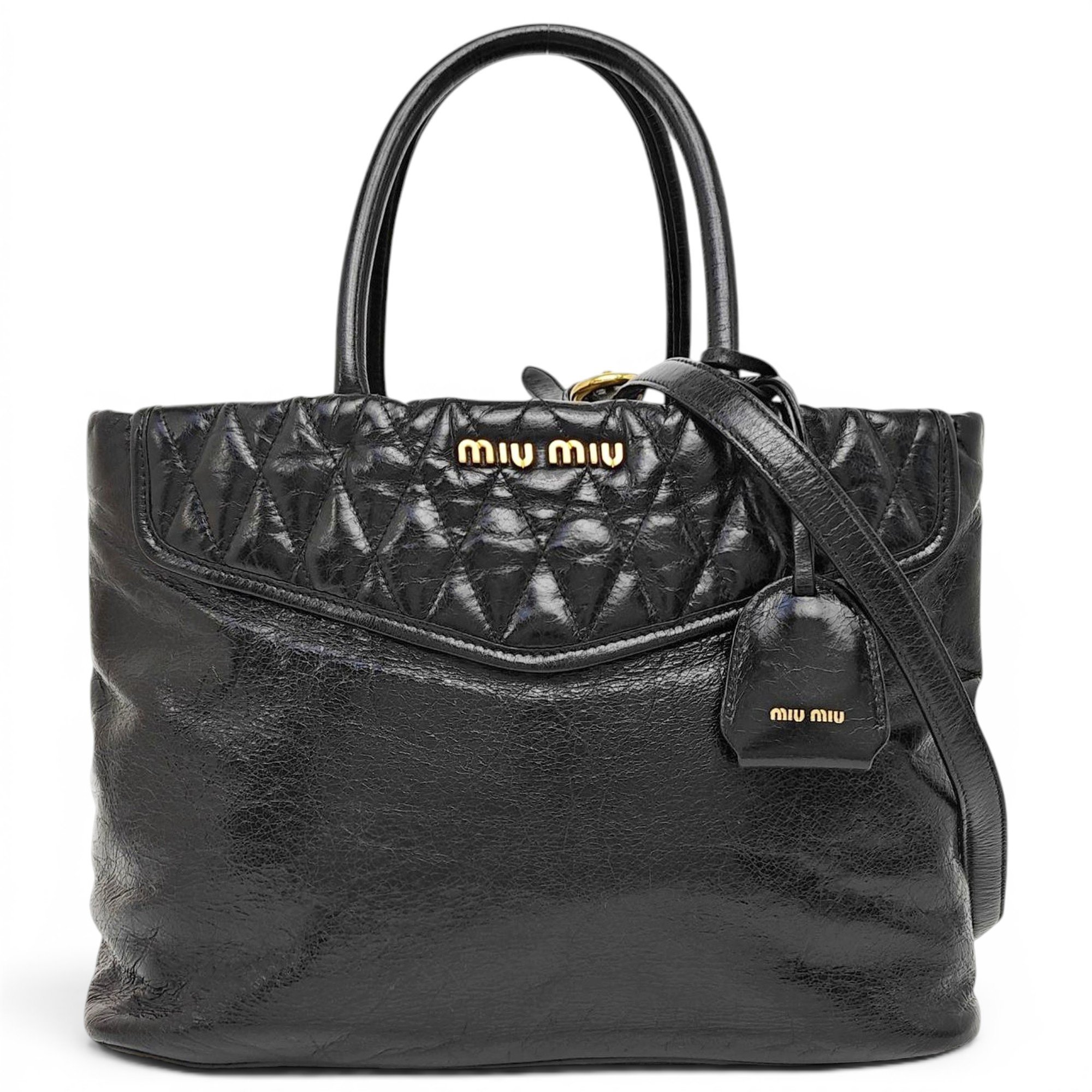 Coffer leather handbag