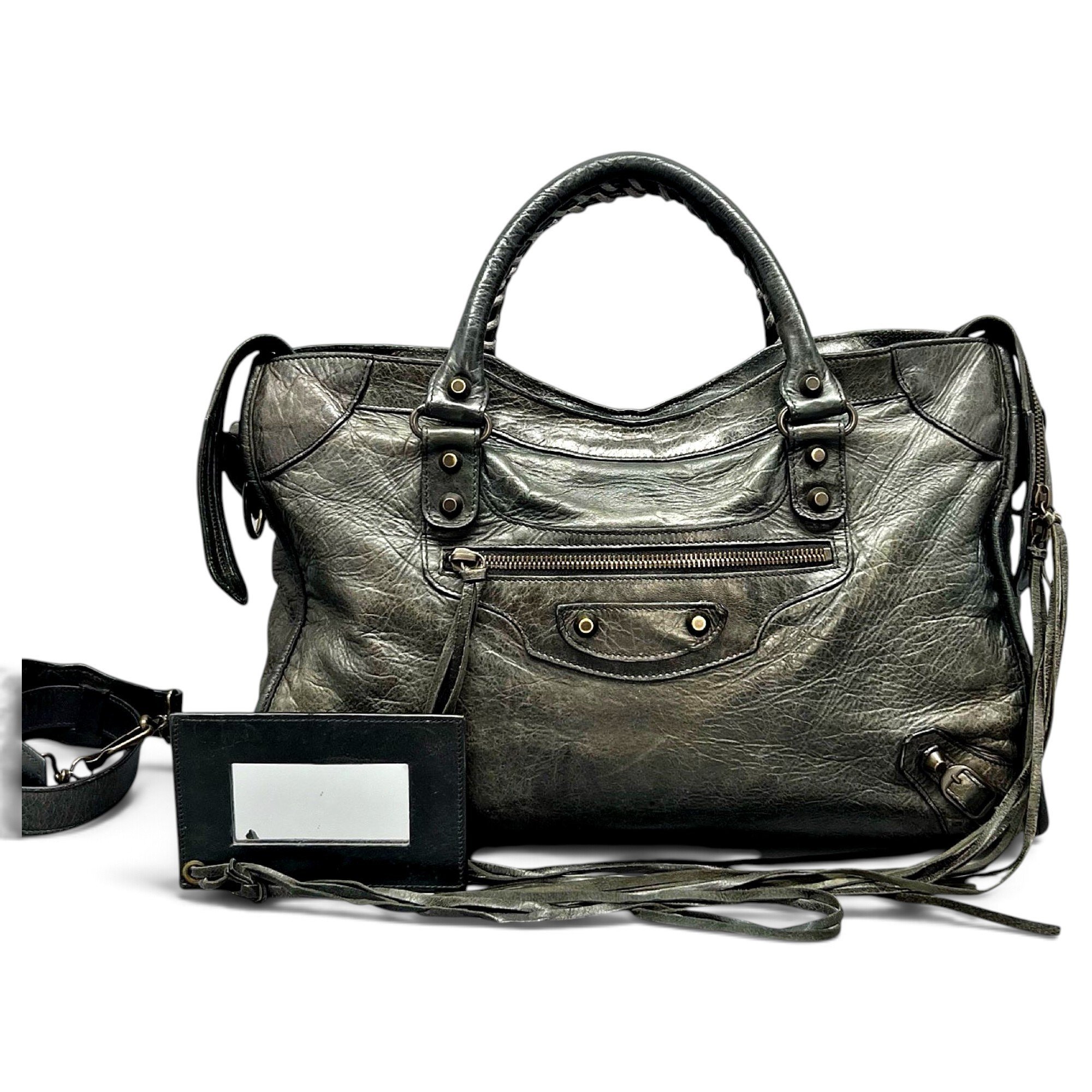 City leather handbag