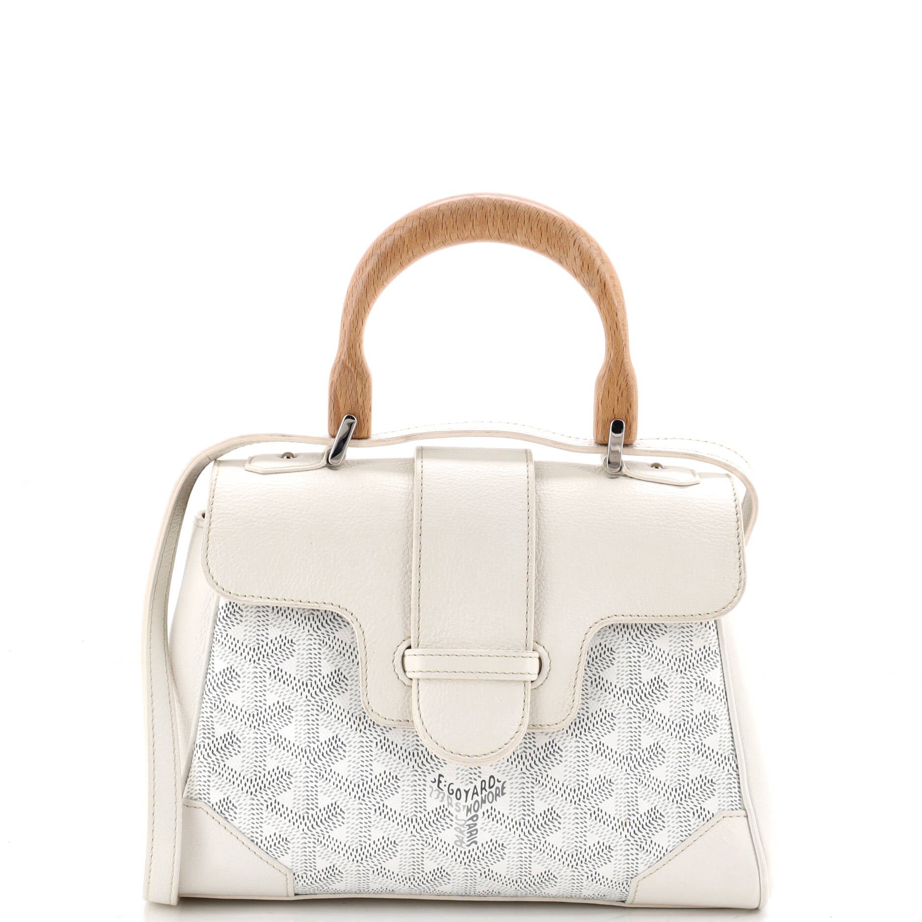 Saigon Top Handle Bag Coated Canvas with Leather Mini