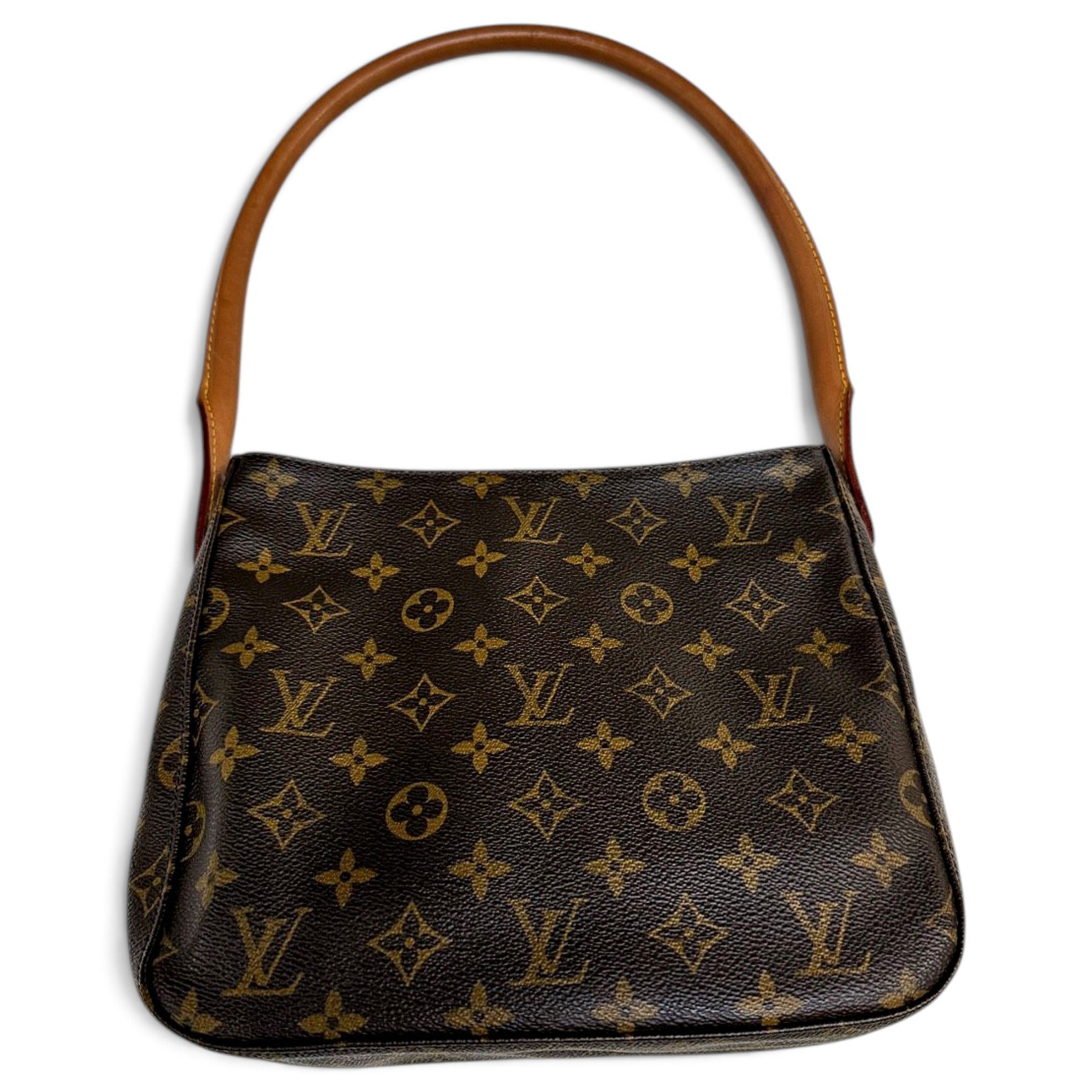 Looping leather handbag