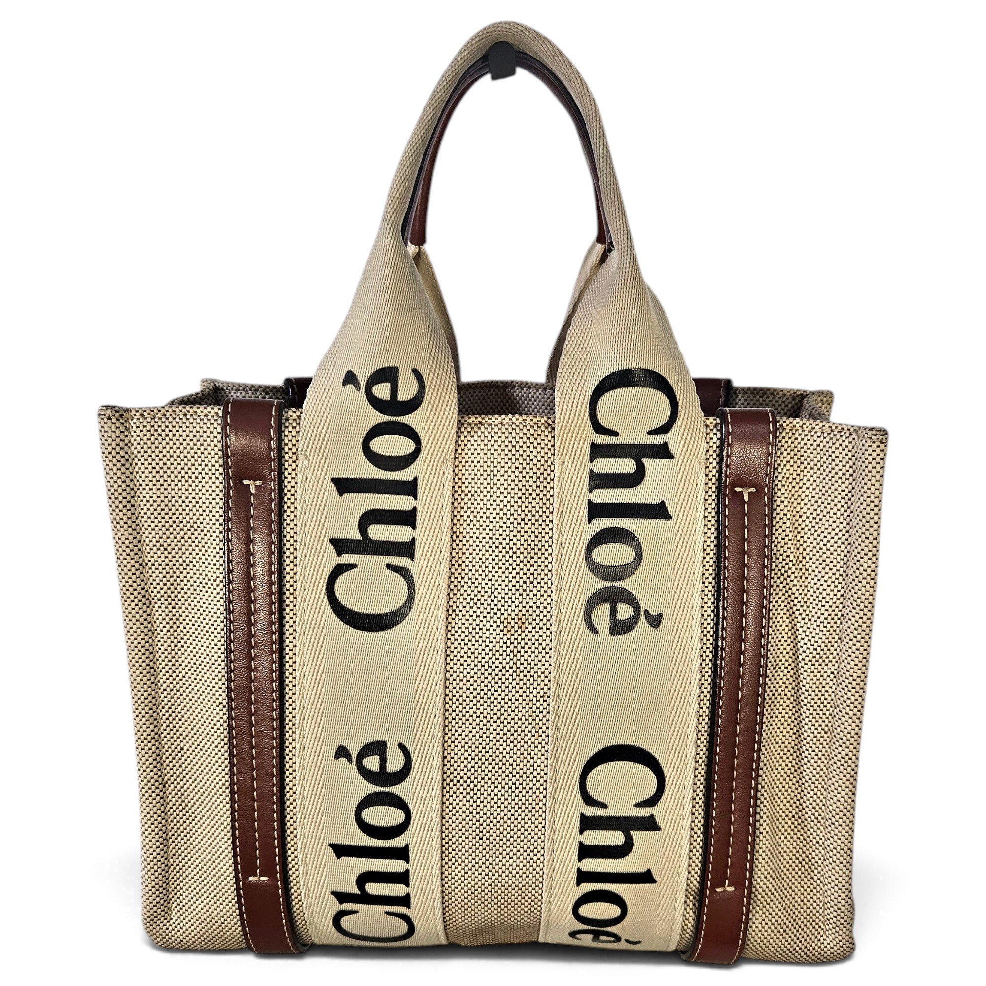 Woody linen tote