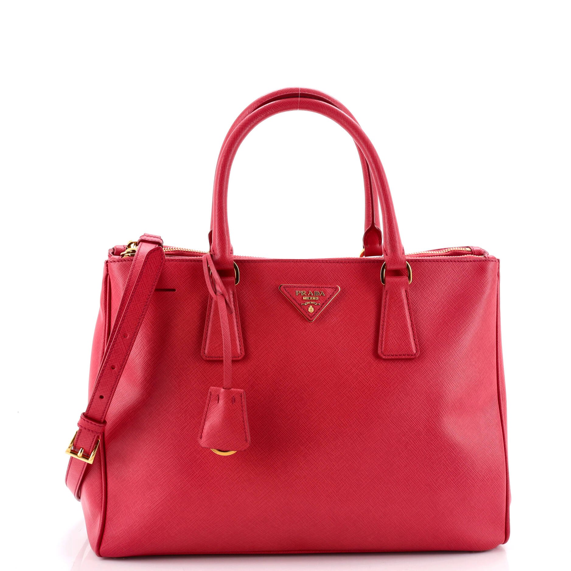 Double Zip Lux Tote Saffiano Leather Medium