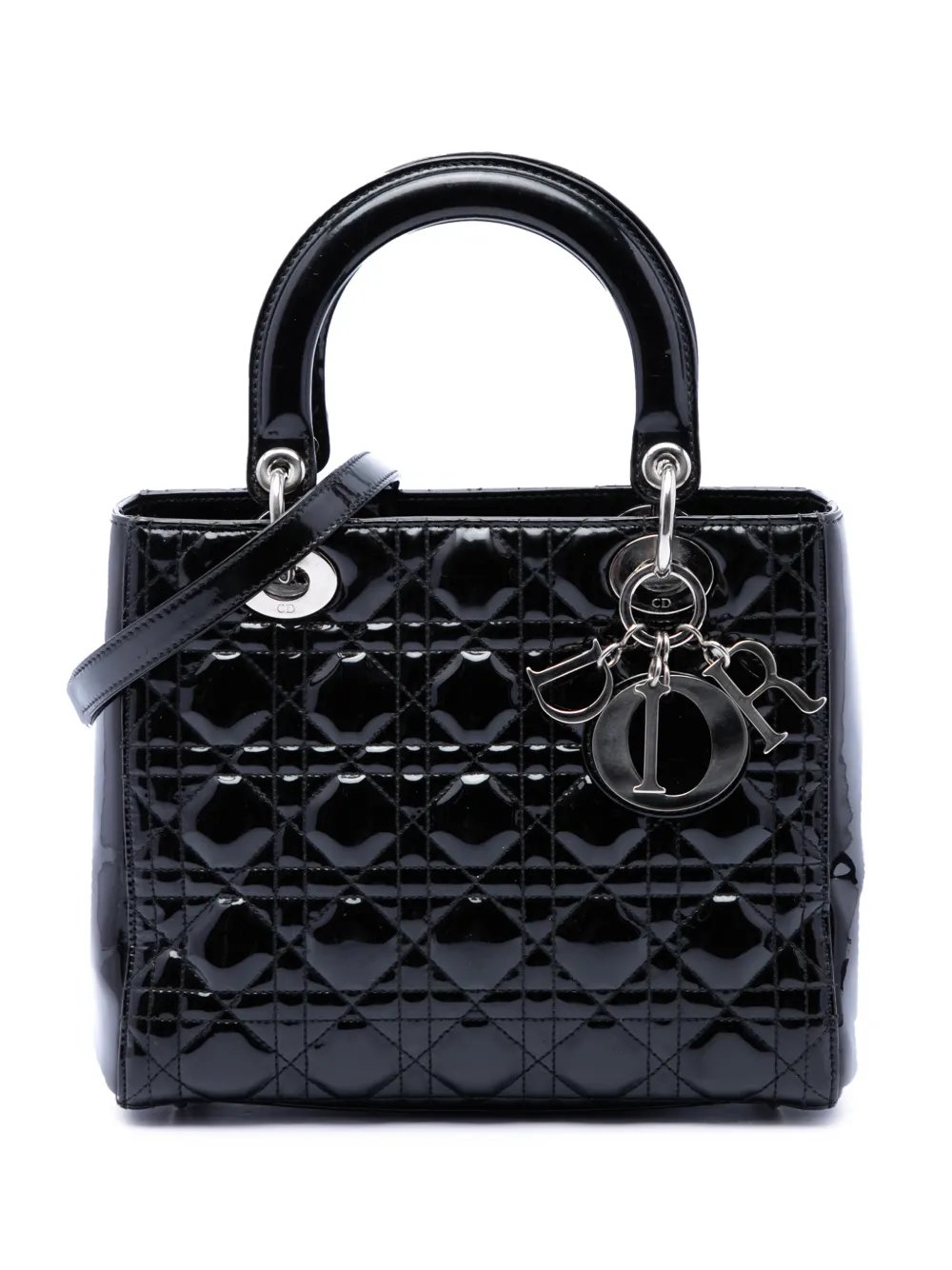 2010 Medium Patent Cannage Lady Dior satchel