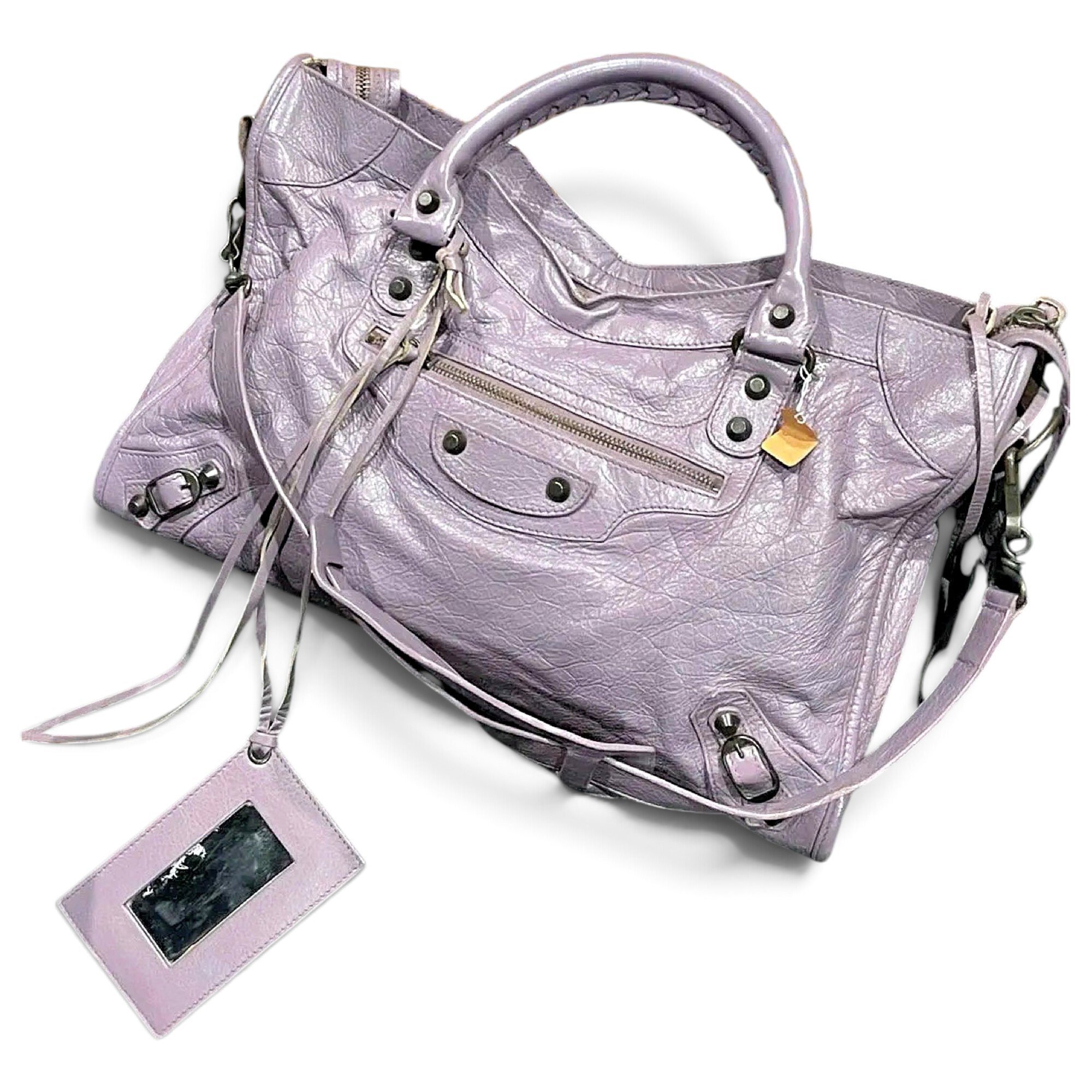City leather handbag