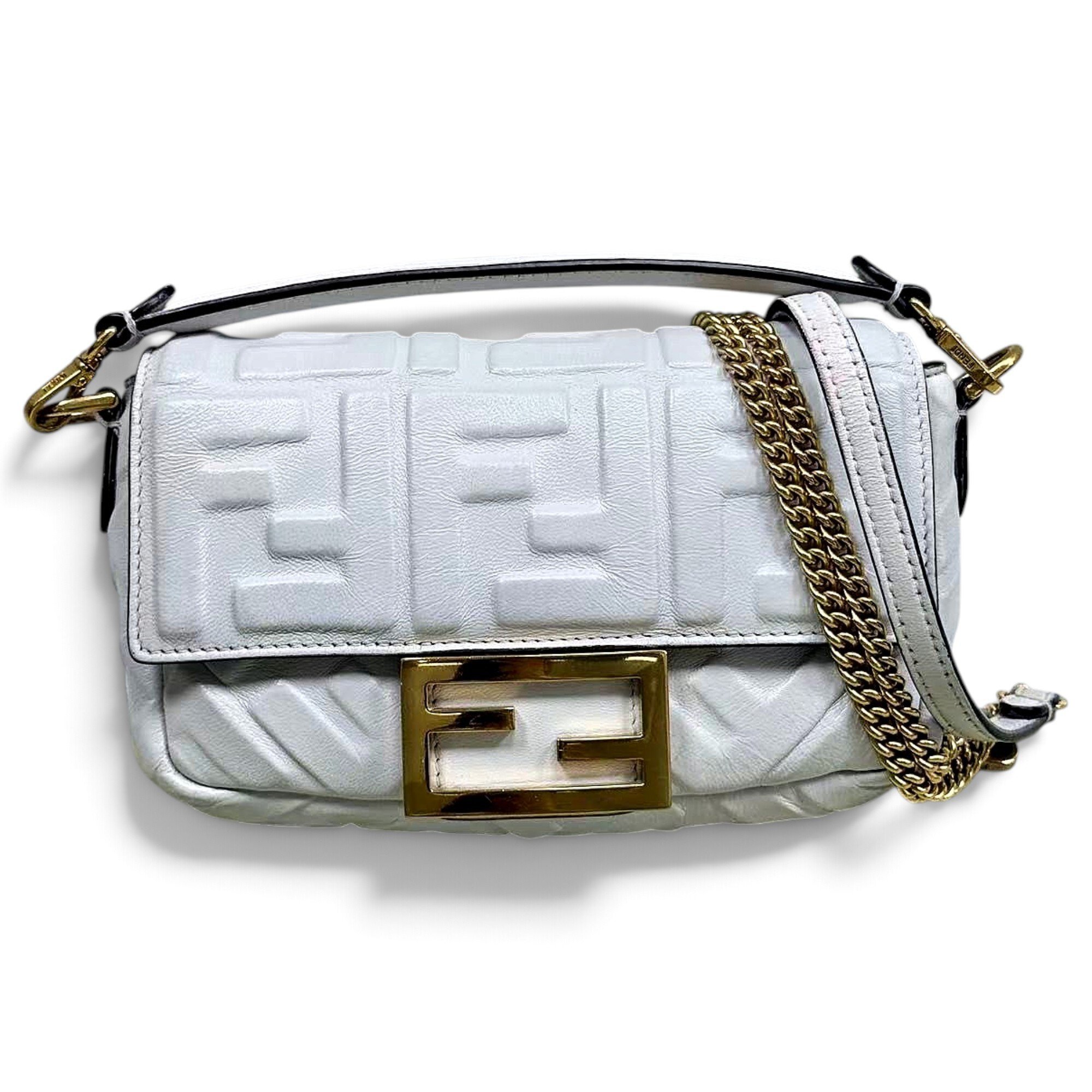 Baguette Chain Midi leather crossbody bag