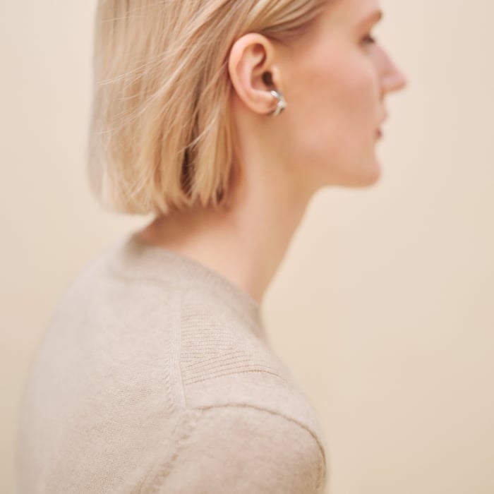 Beige Naturel Cashmere Short-sleeve Sweater