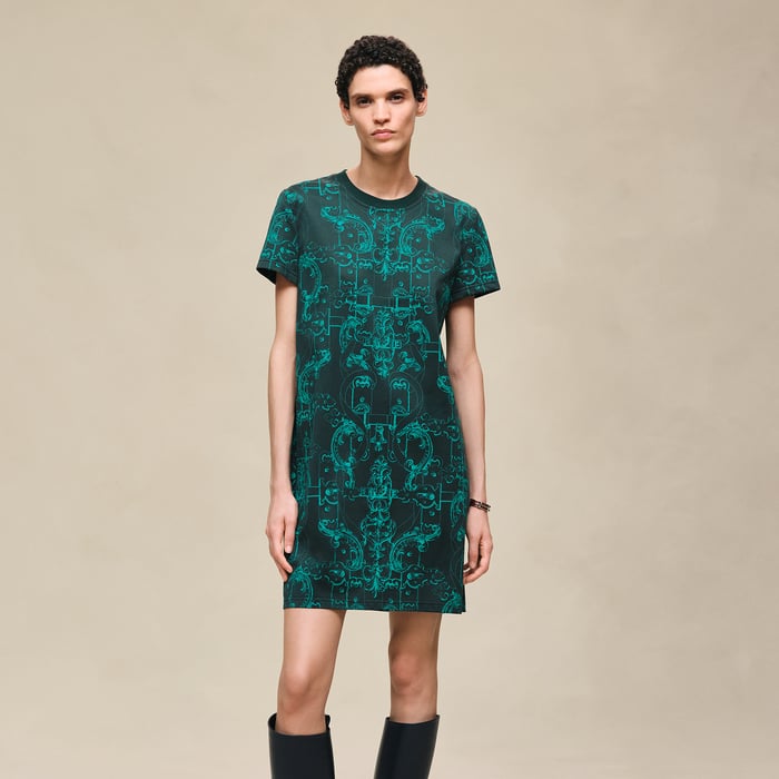 Vert Pin "Ferronnerie Remix" Straight Dress