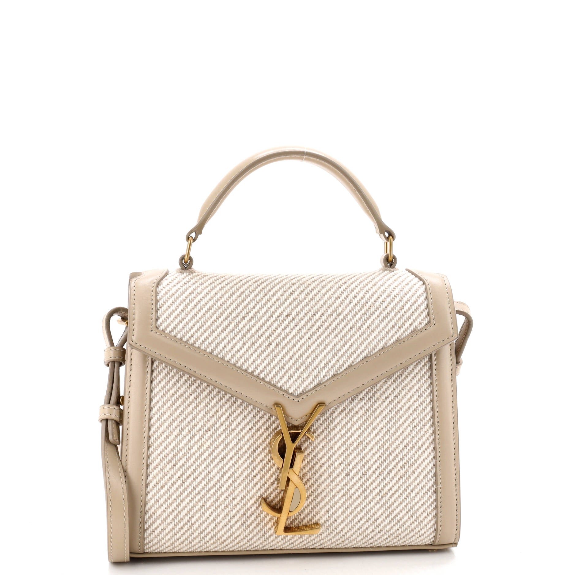 Cassandra Top Handle Bag Canvas with Leather Mini