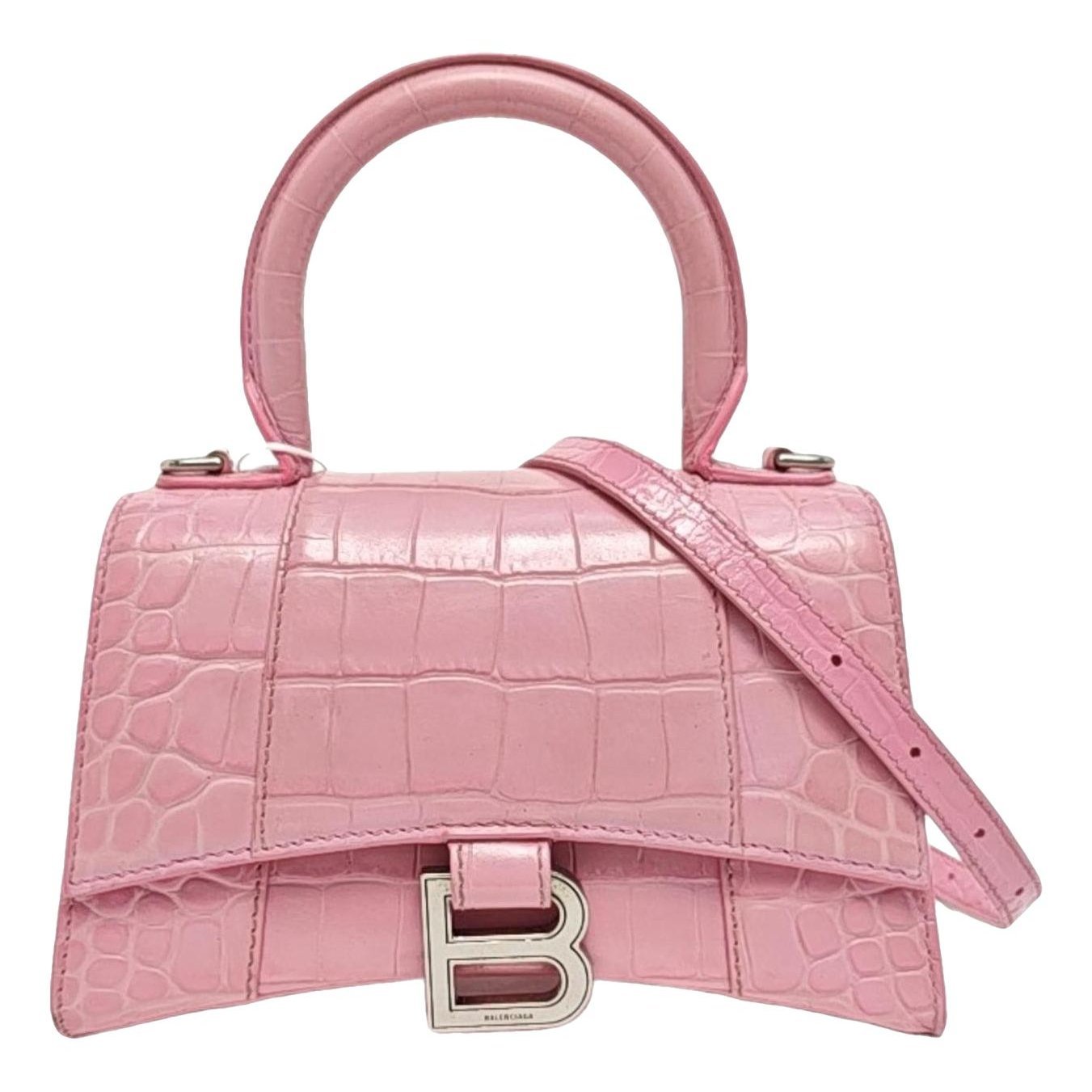 Hourglass leather handbag