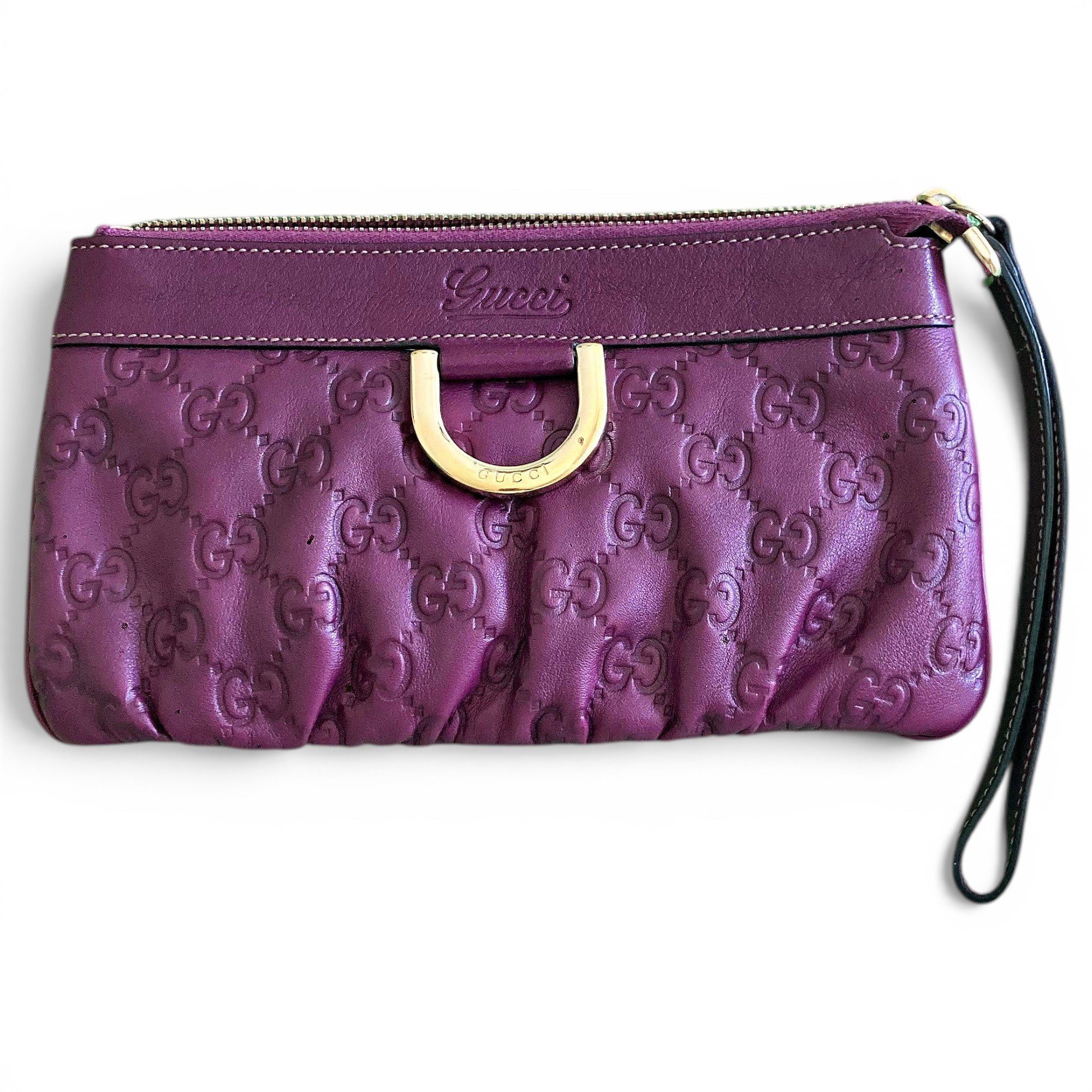 Leather clutch bag