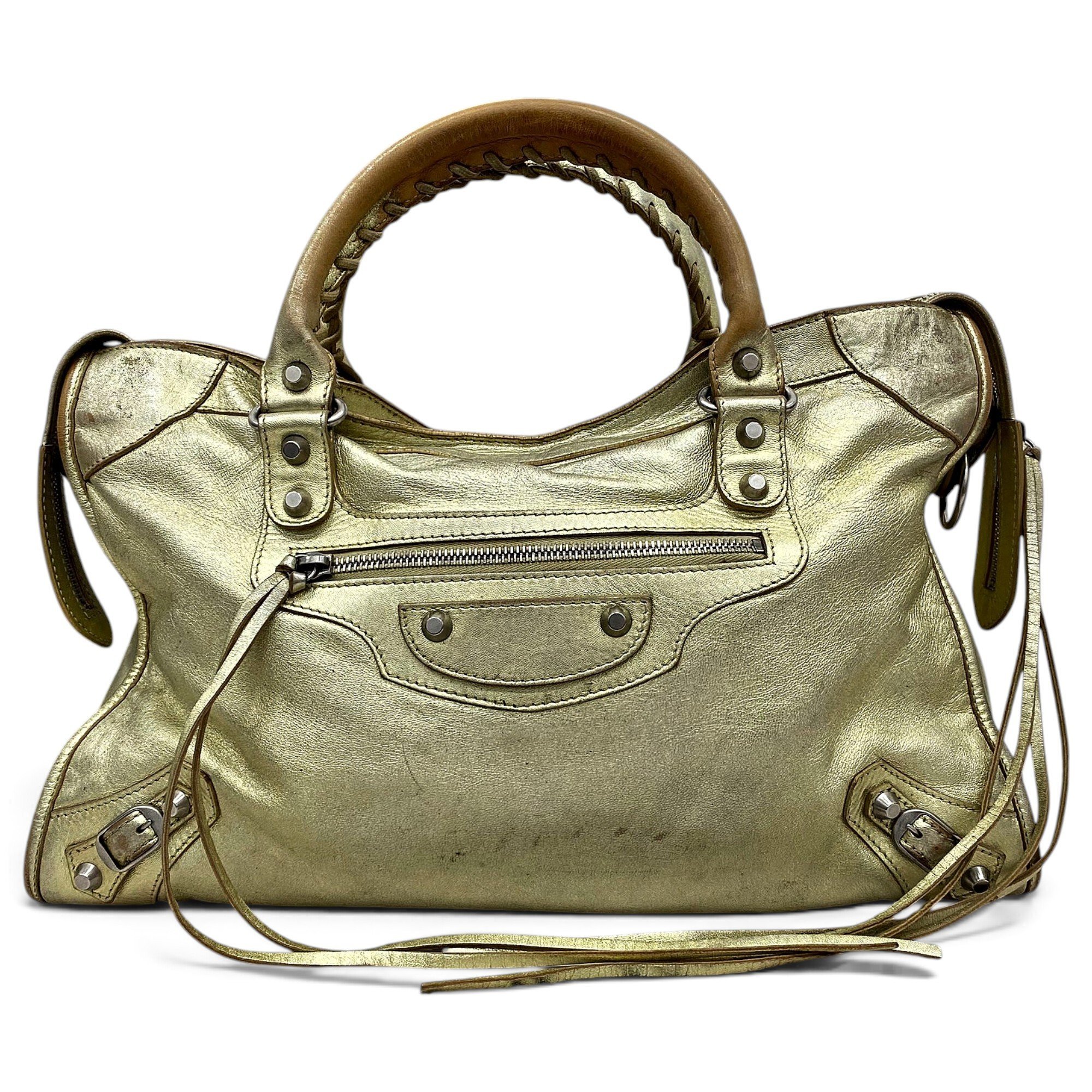 City leather handbag