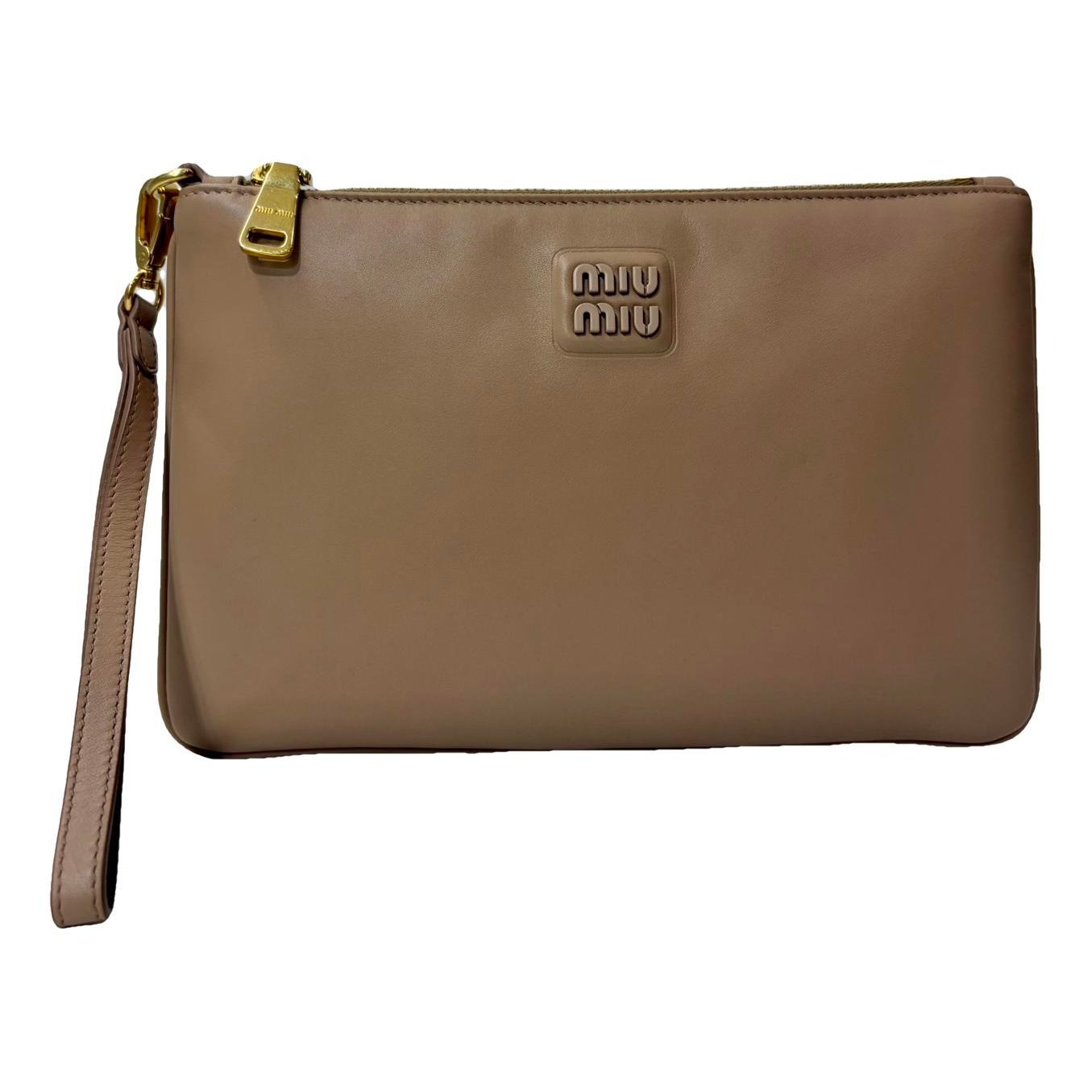 Leather clutch bag