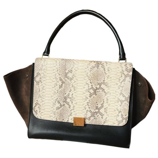 Trapèze leather handbag