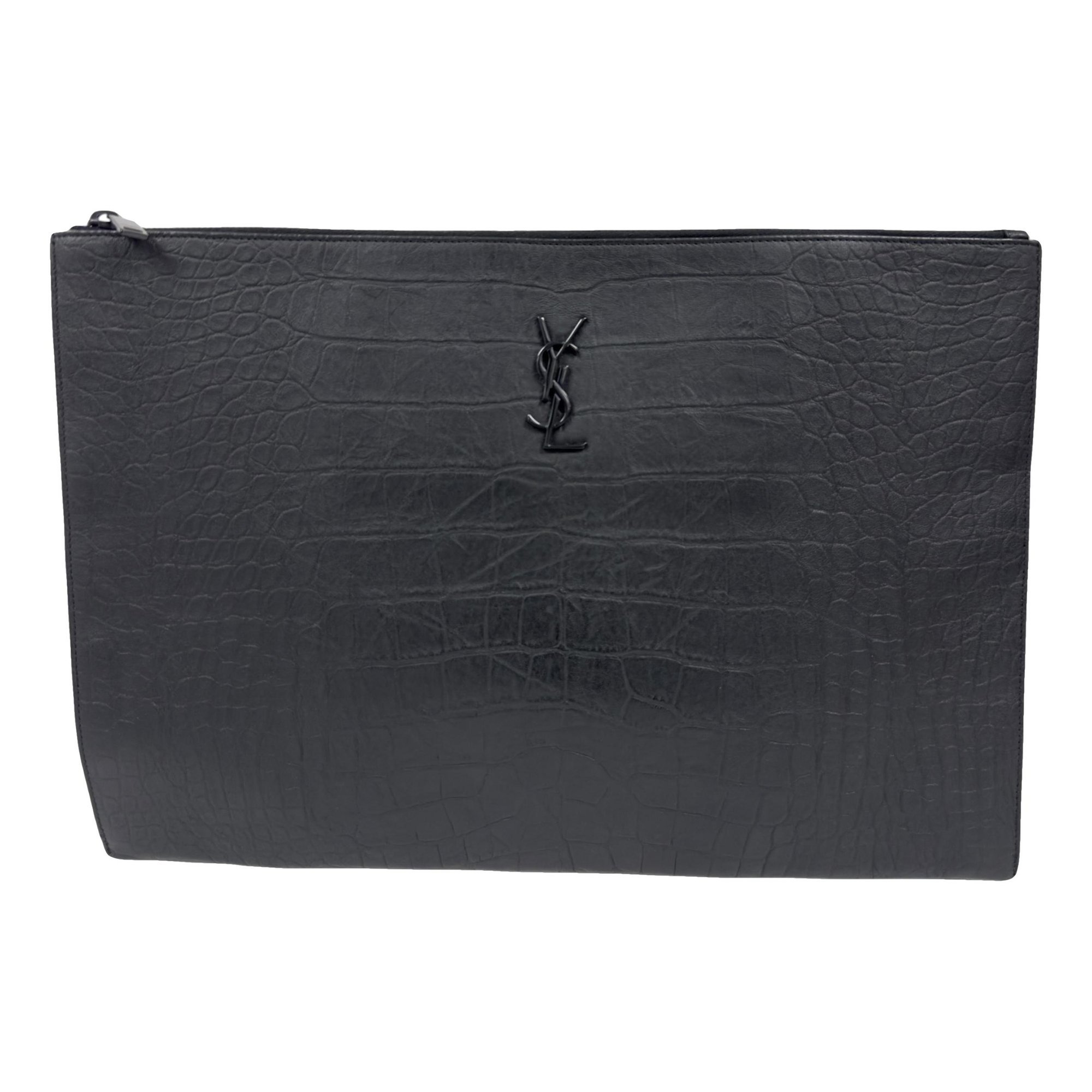 Leather clutch bag