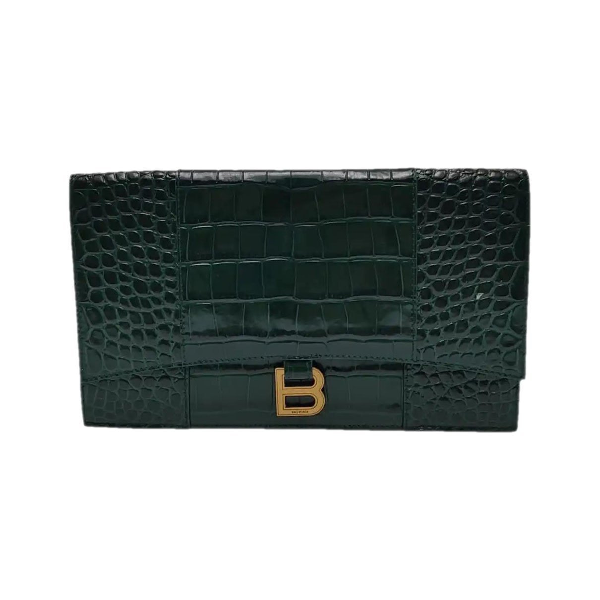 Hourglass leather handbag