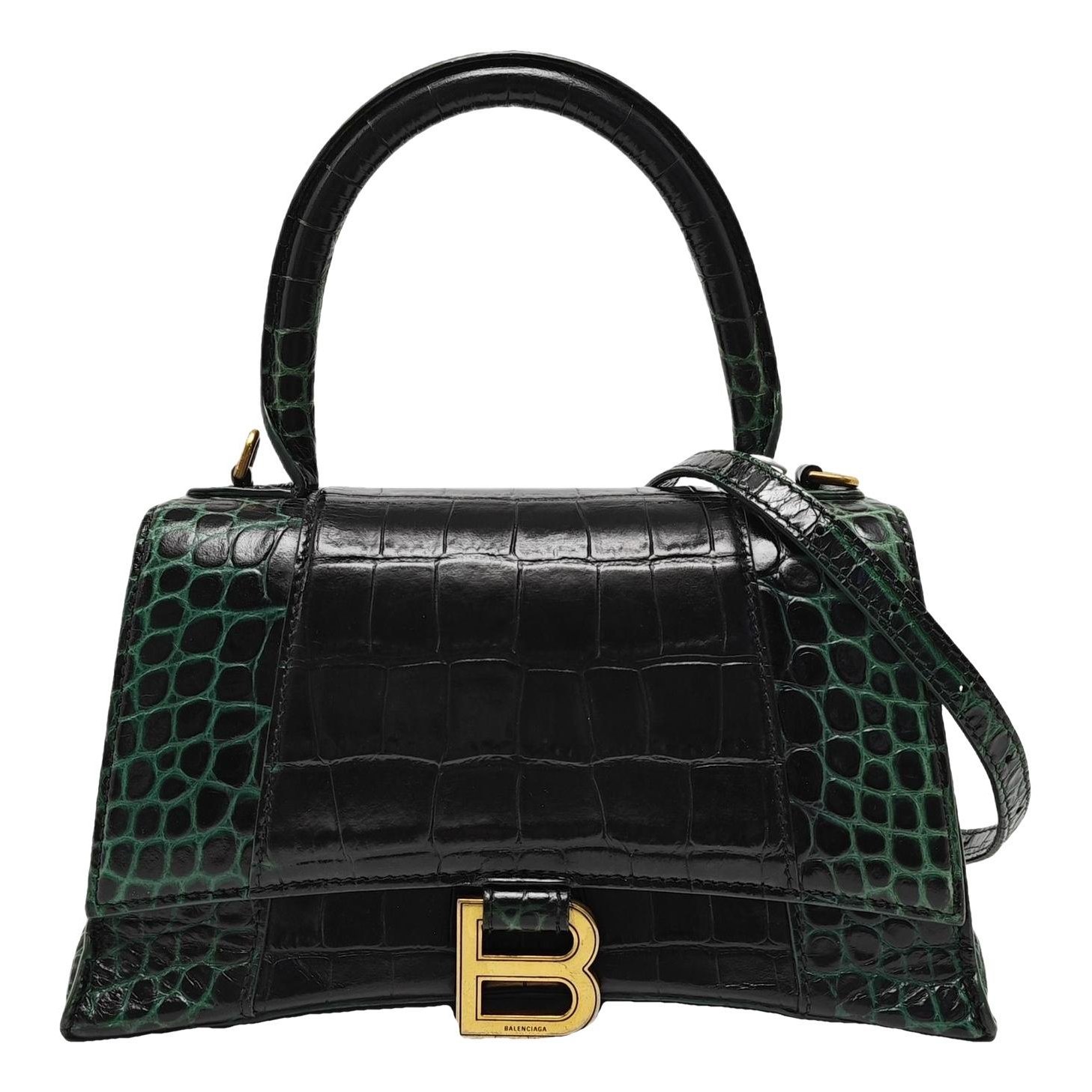 Hourglass leather handbag