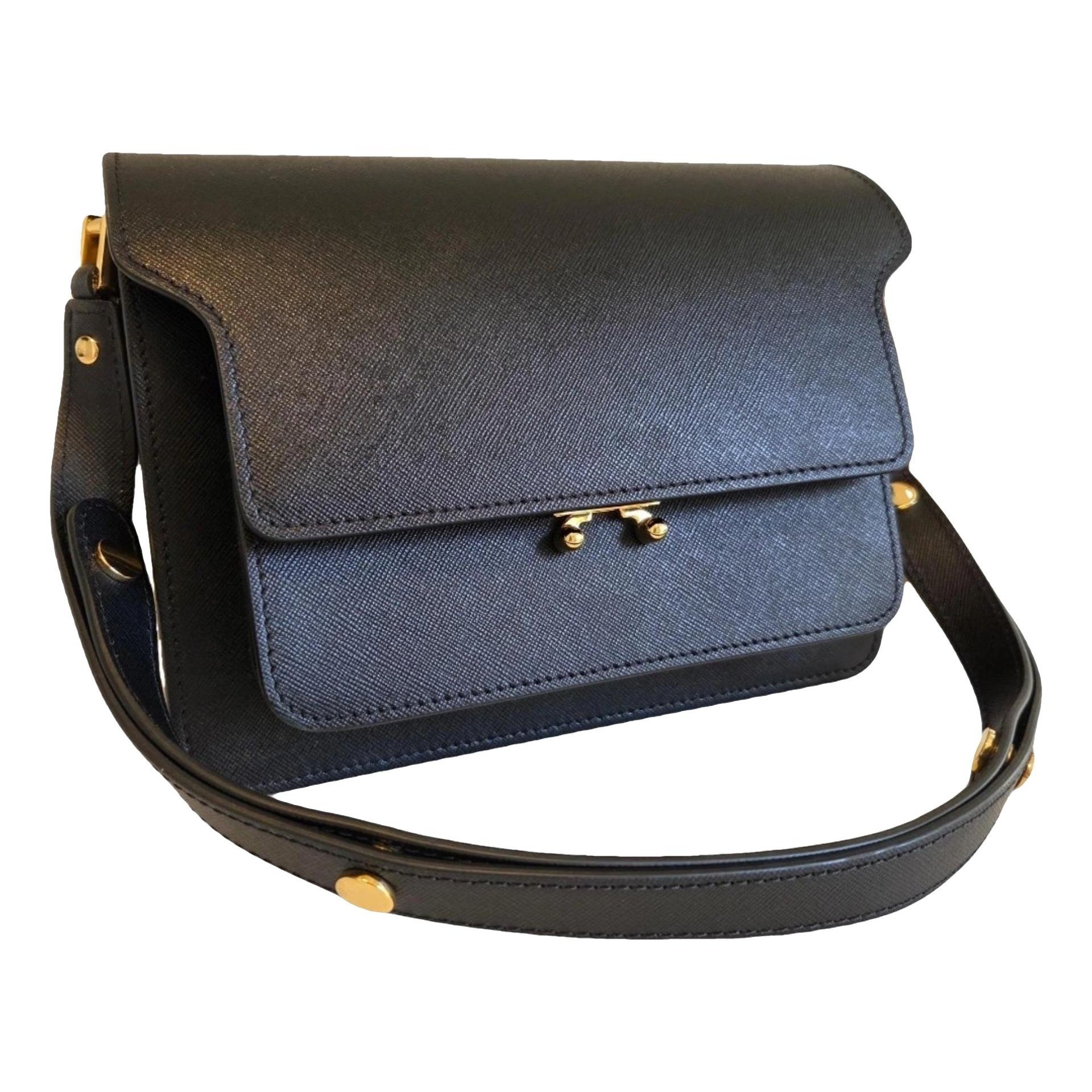 Trunk leather crossbody bag