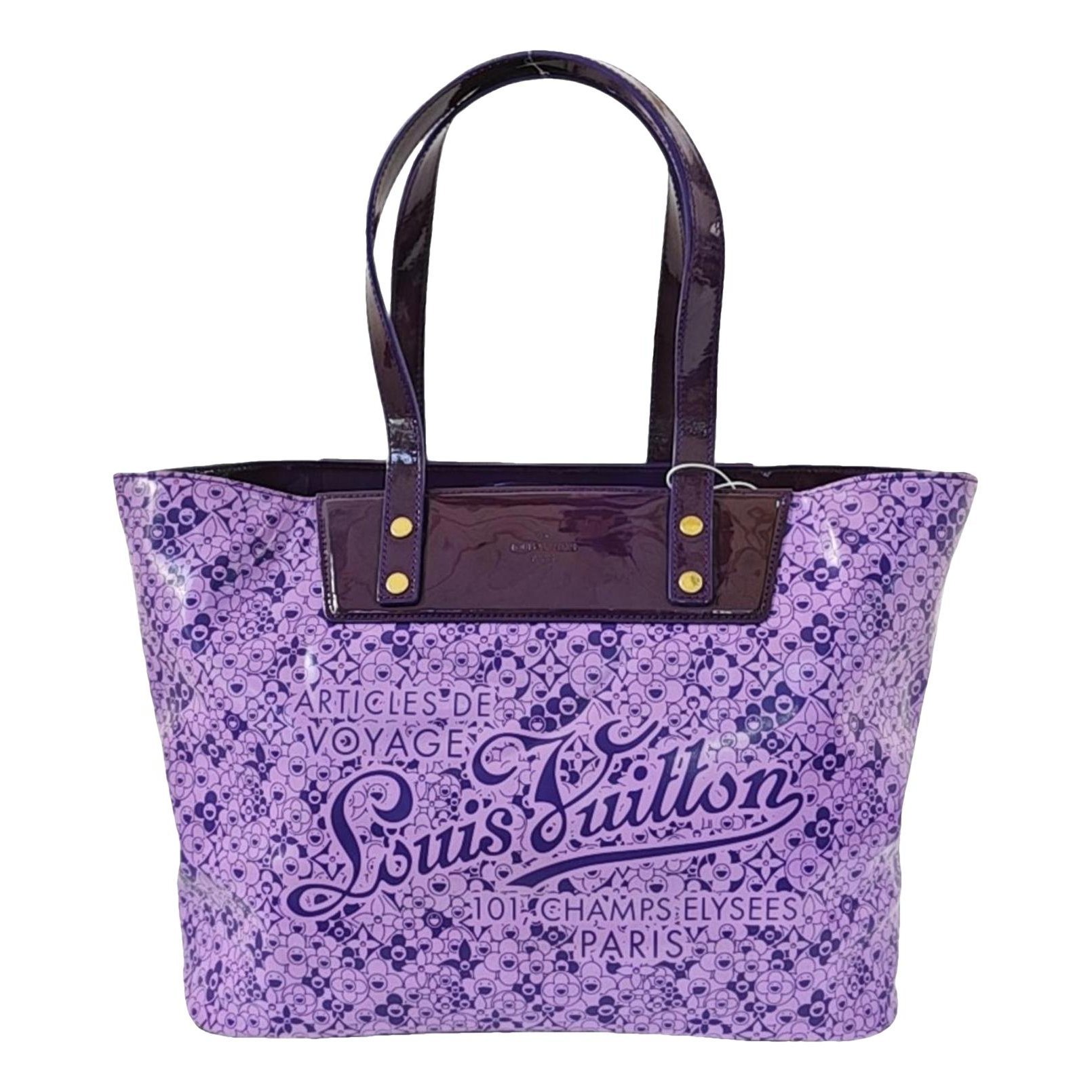 Cosmic blossom patent leather handbag