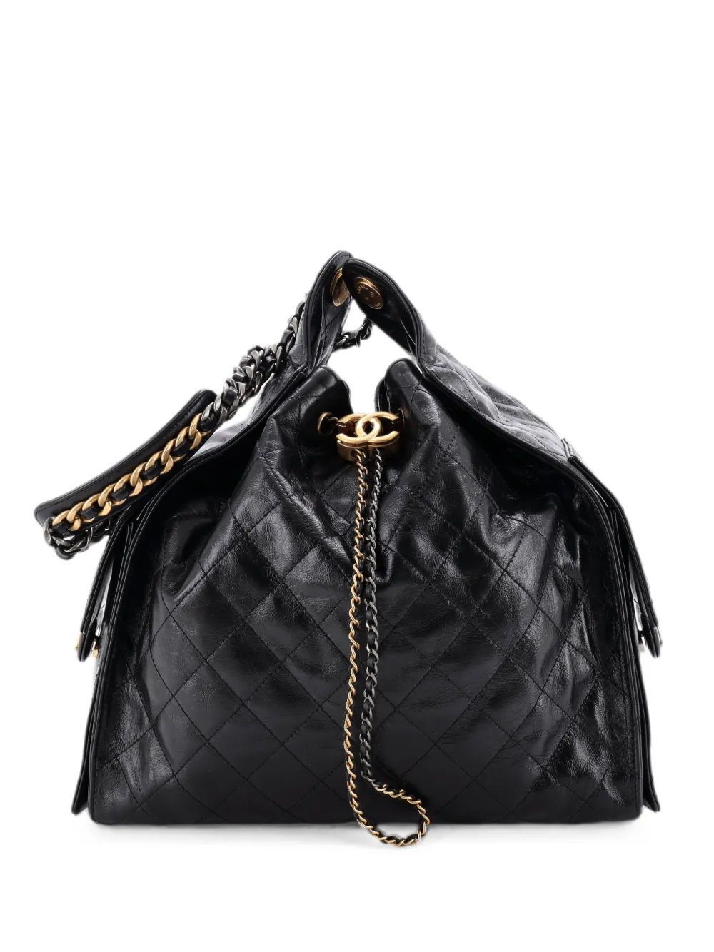 25 Quilted Shiny Crumpled Calfskin Medium hobo bag