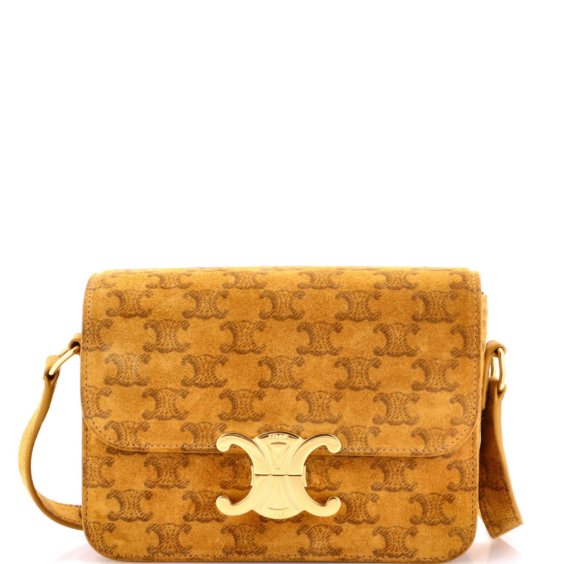 Celine Triomphe Shoulder Bag Triomphe Suede Teen