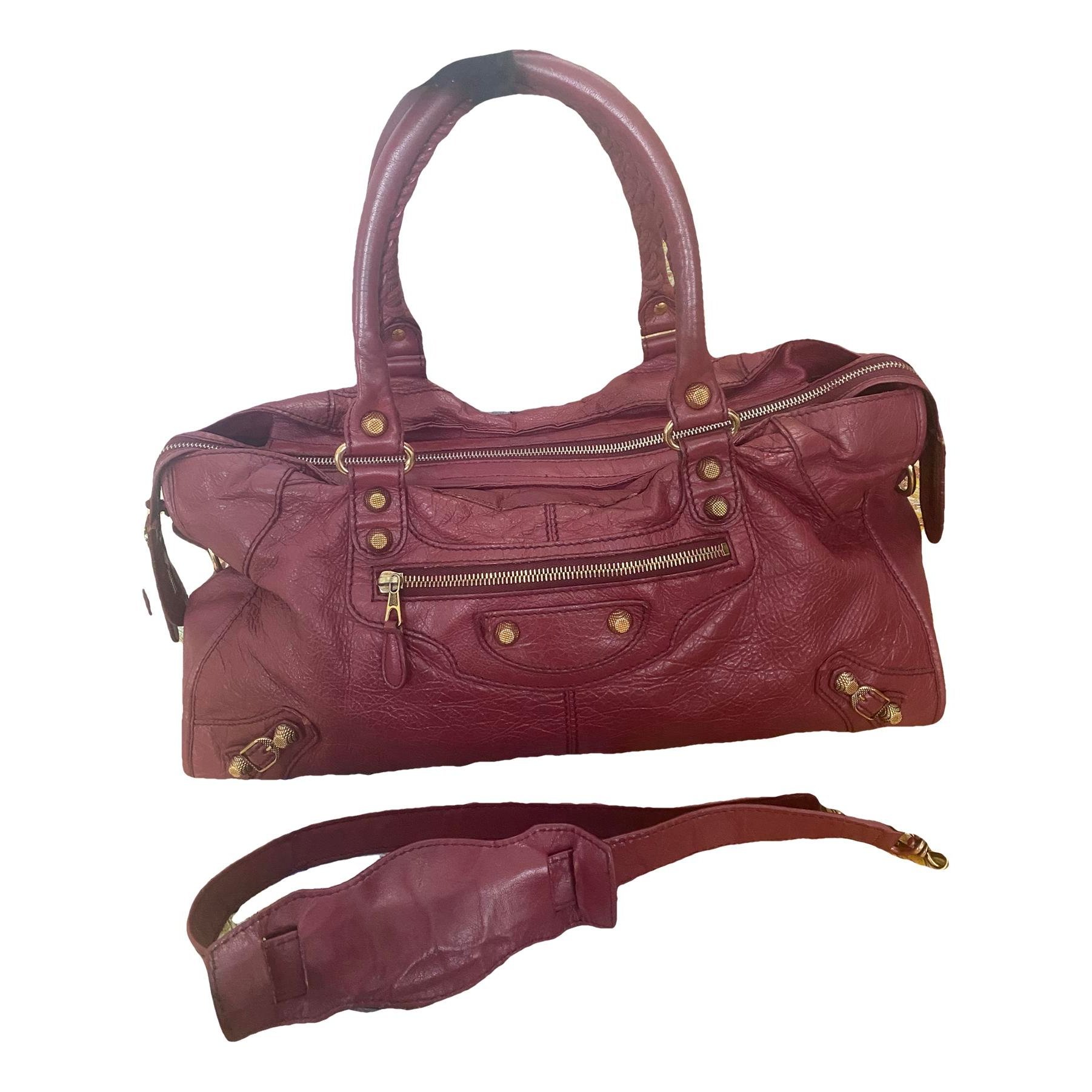 City leather handbag