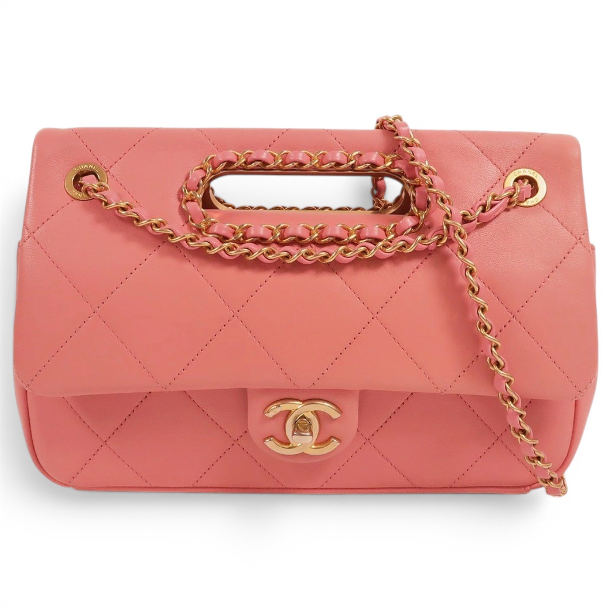 Trendy CC Top Handle leather handbag
