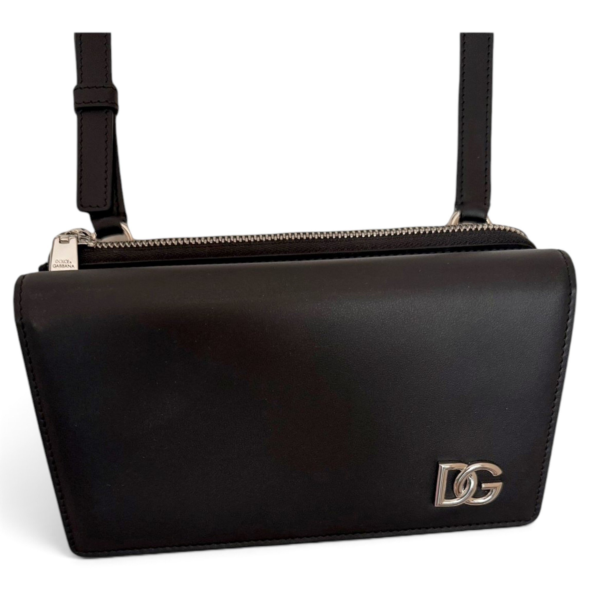 Leather clutch bag