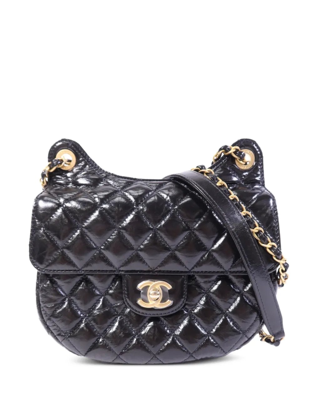 Wavy CC turn-lock quilted leather crossbody bag
