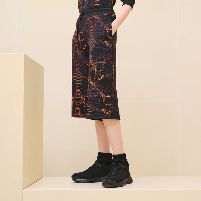 Noir “eperon d'Or Bandana” 크롭 팬츠