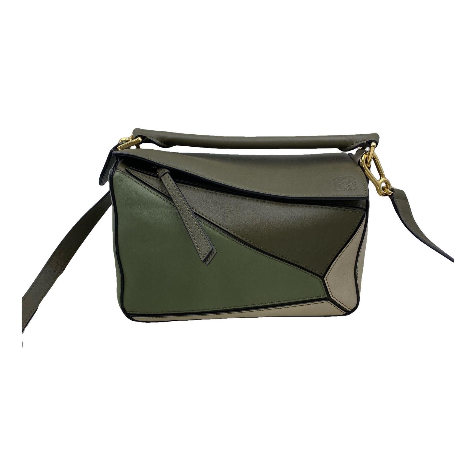 Puzzle leather handbag