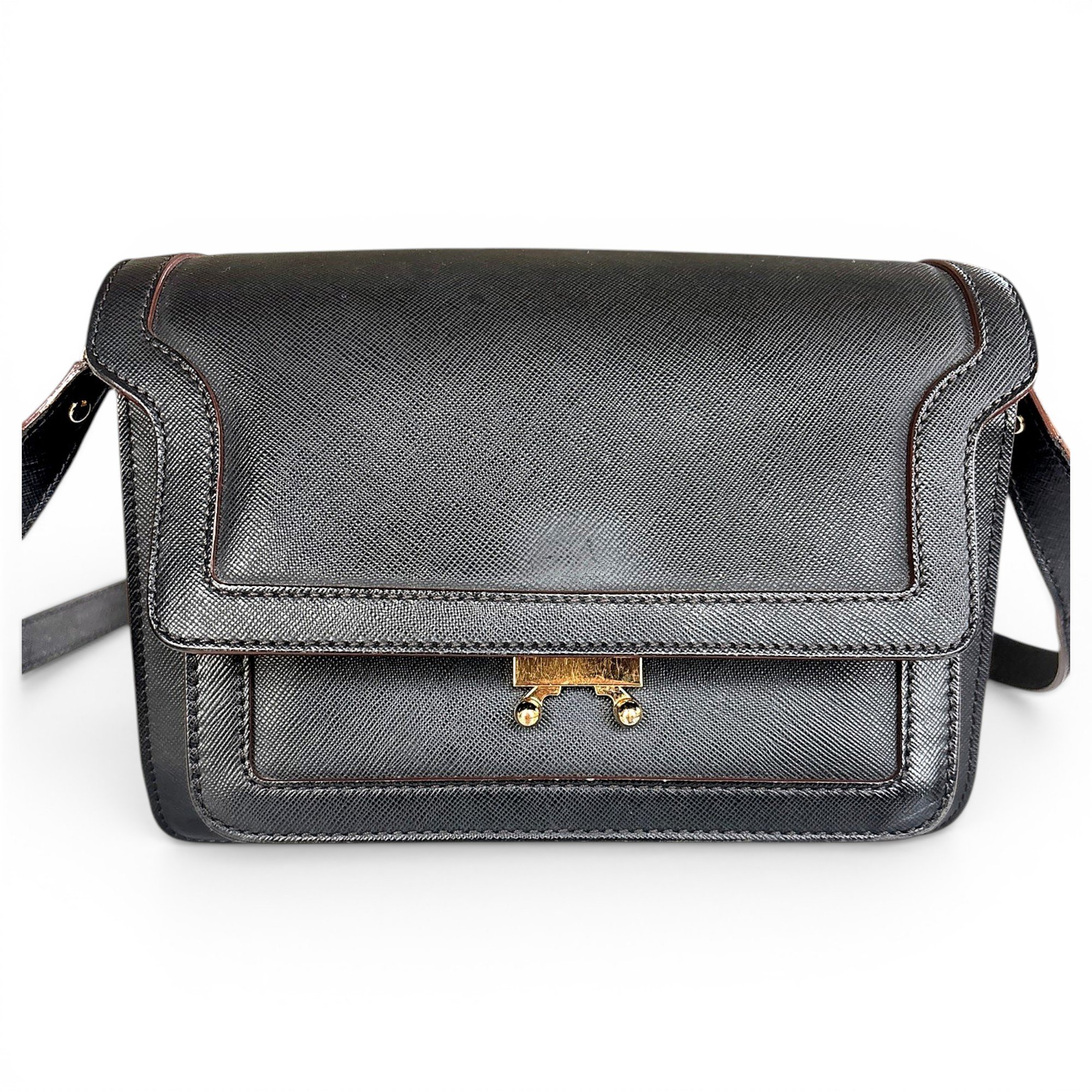 Trunk leather handbag