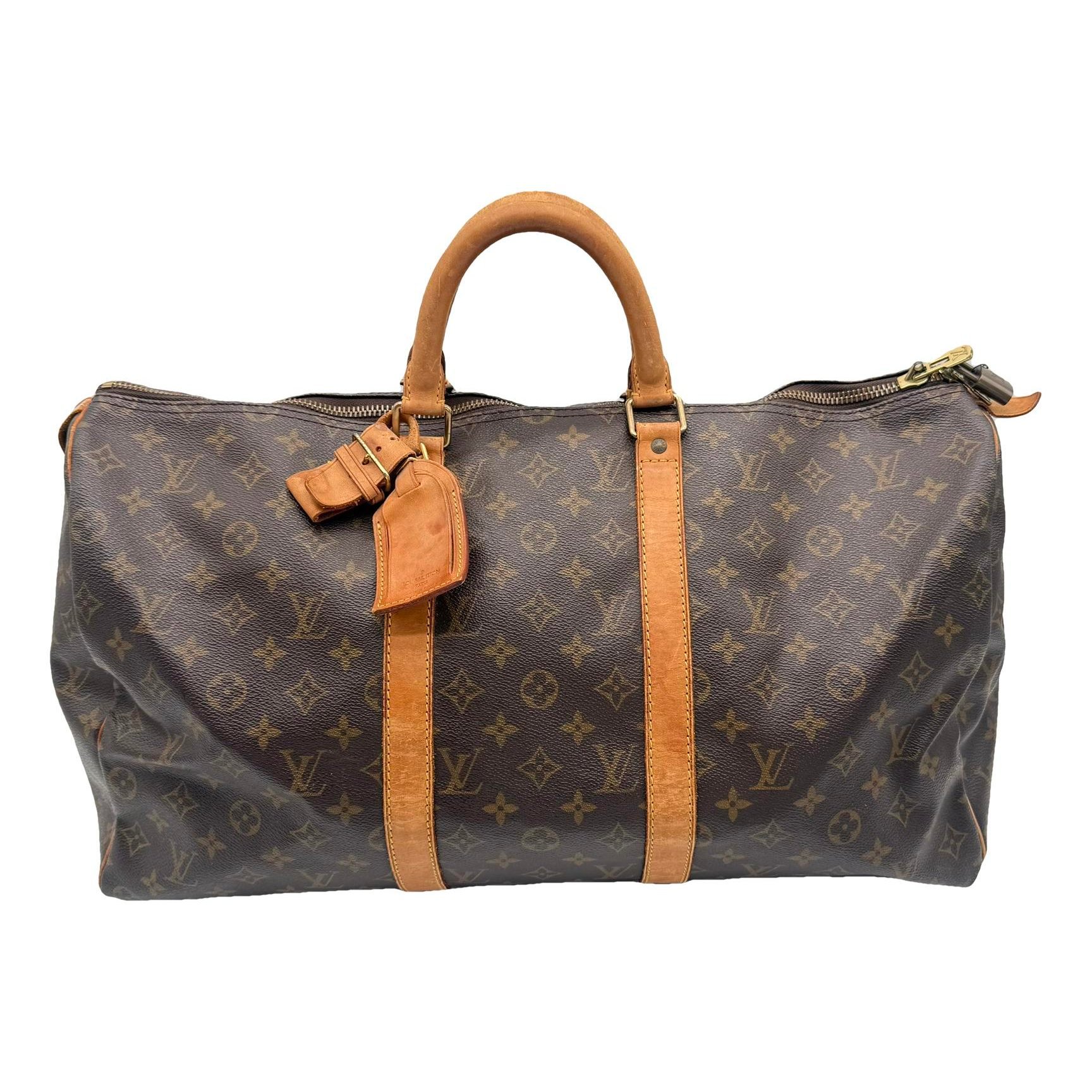 Keepall leather travel bag