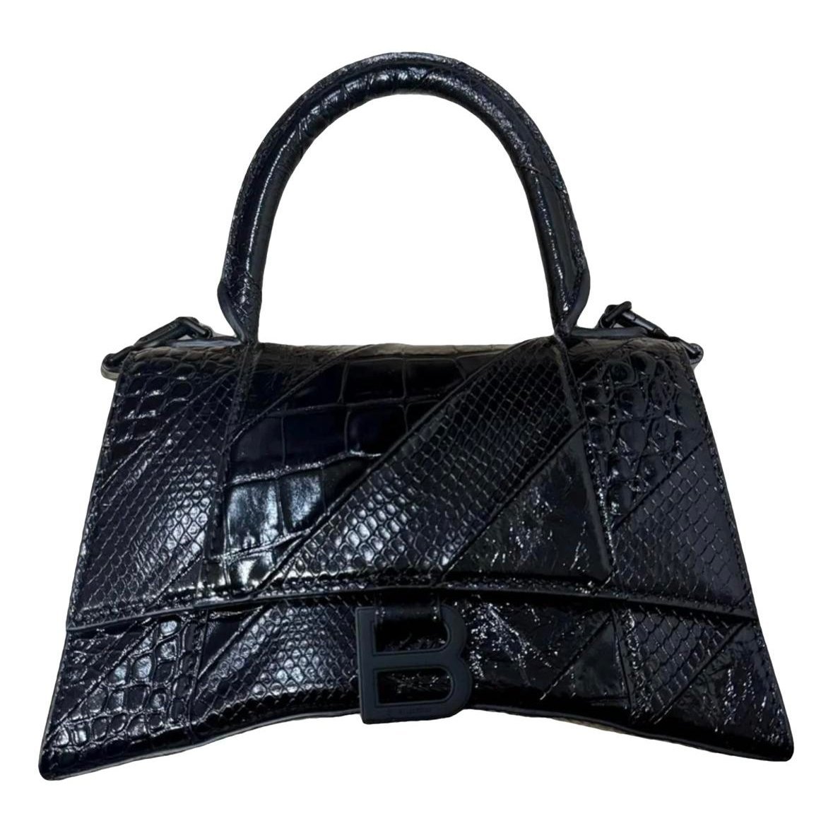 Hourglass leather crossbody bag