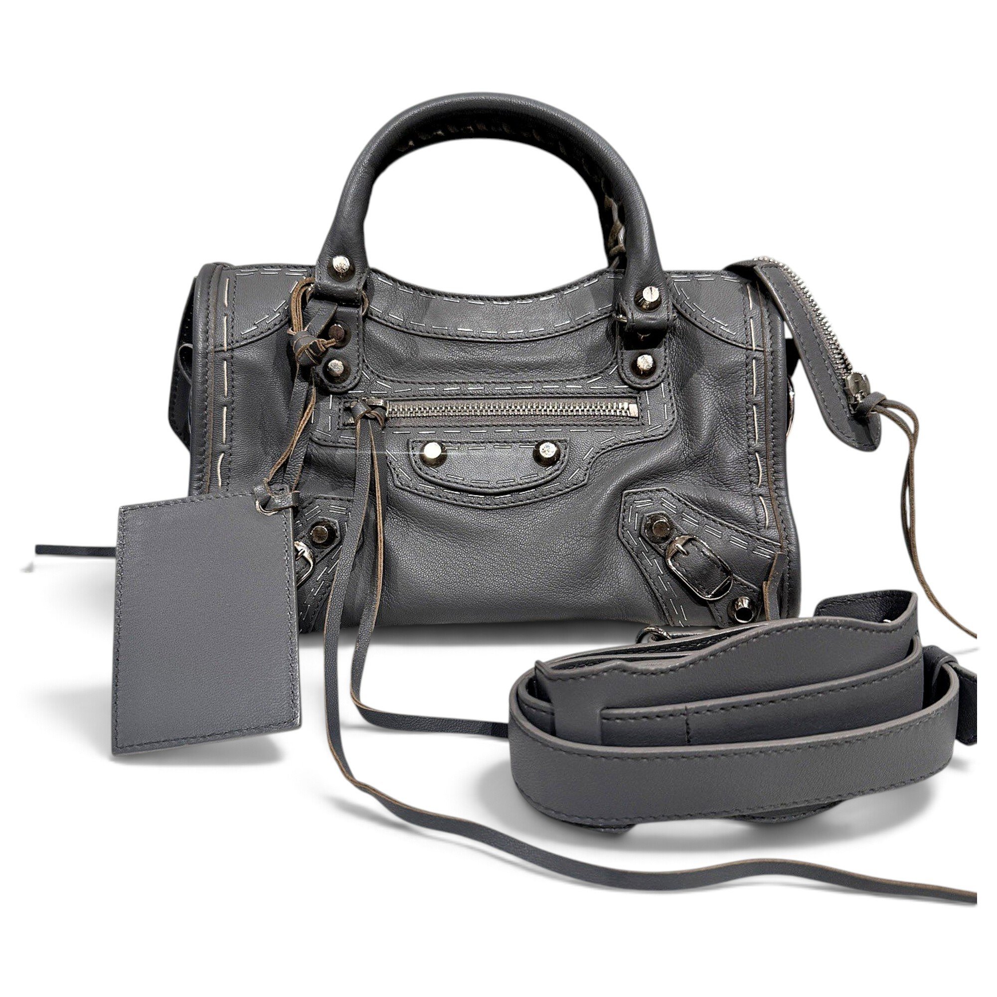 City leather handbag