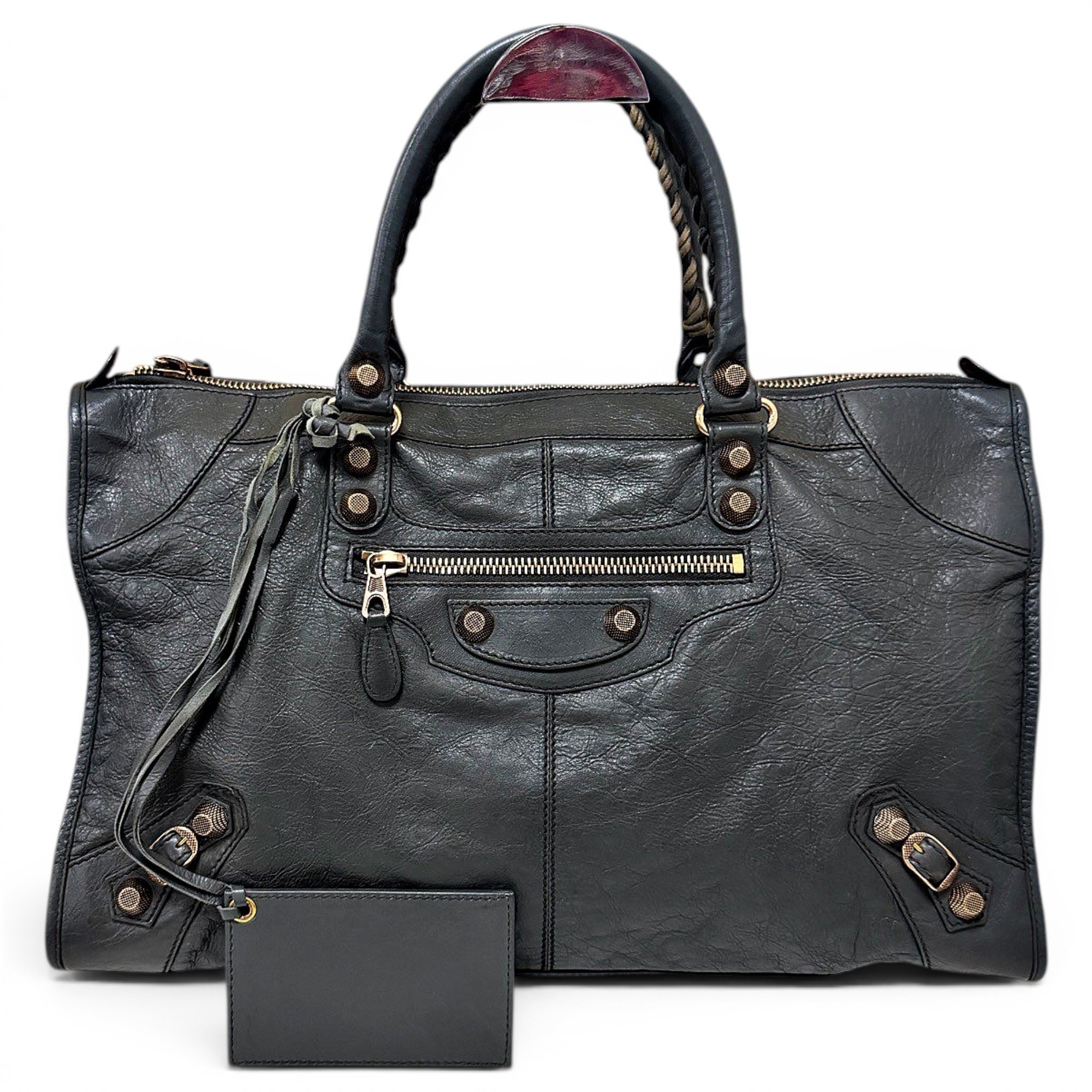 City leather handbag