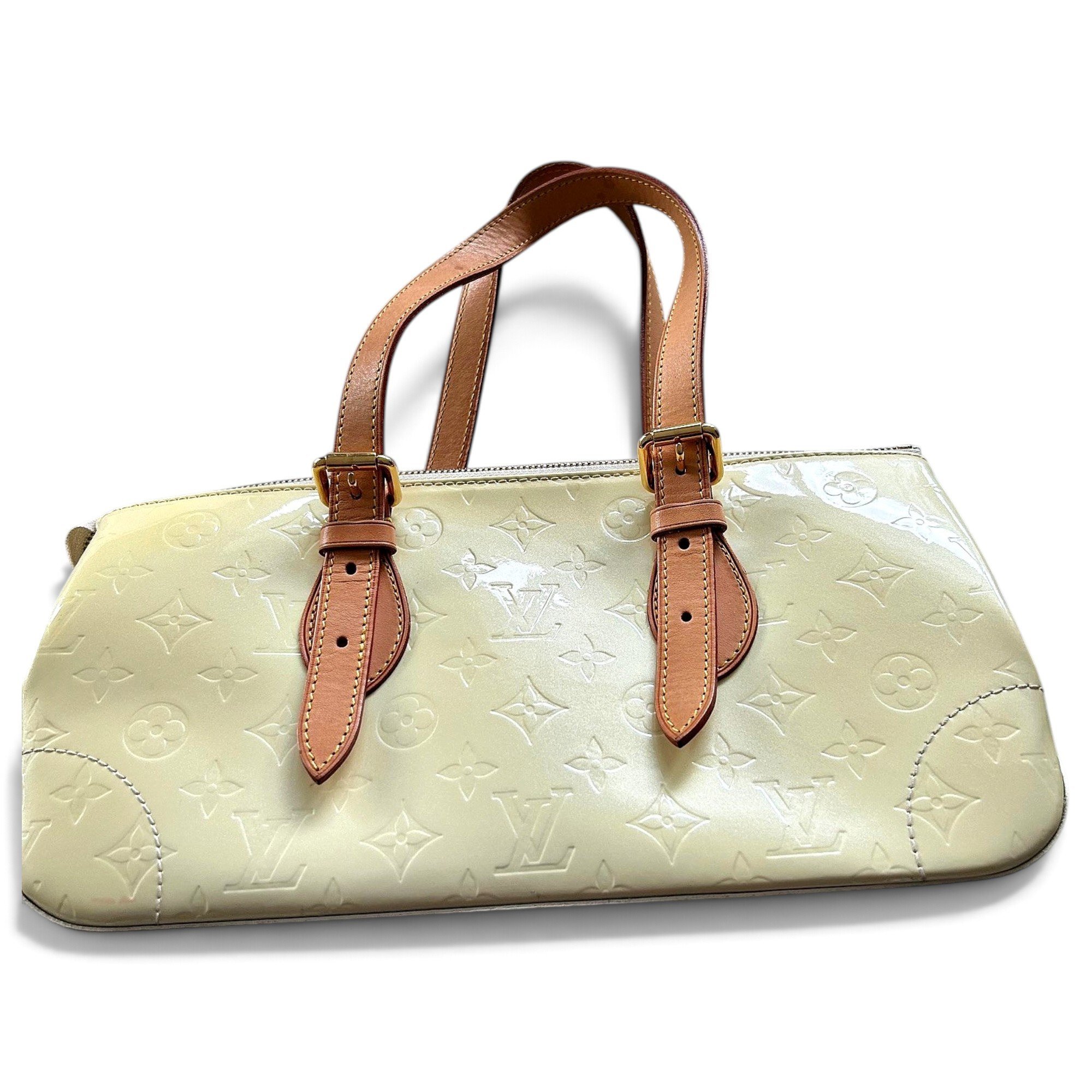 Rosewood patent leather handbag