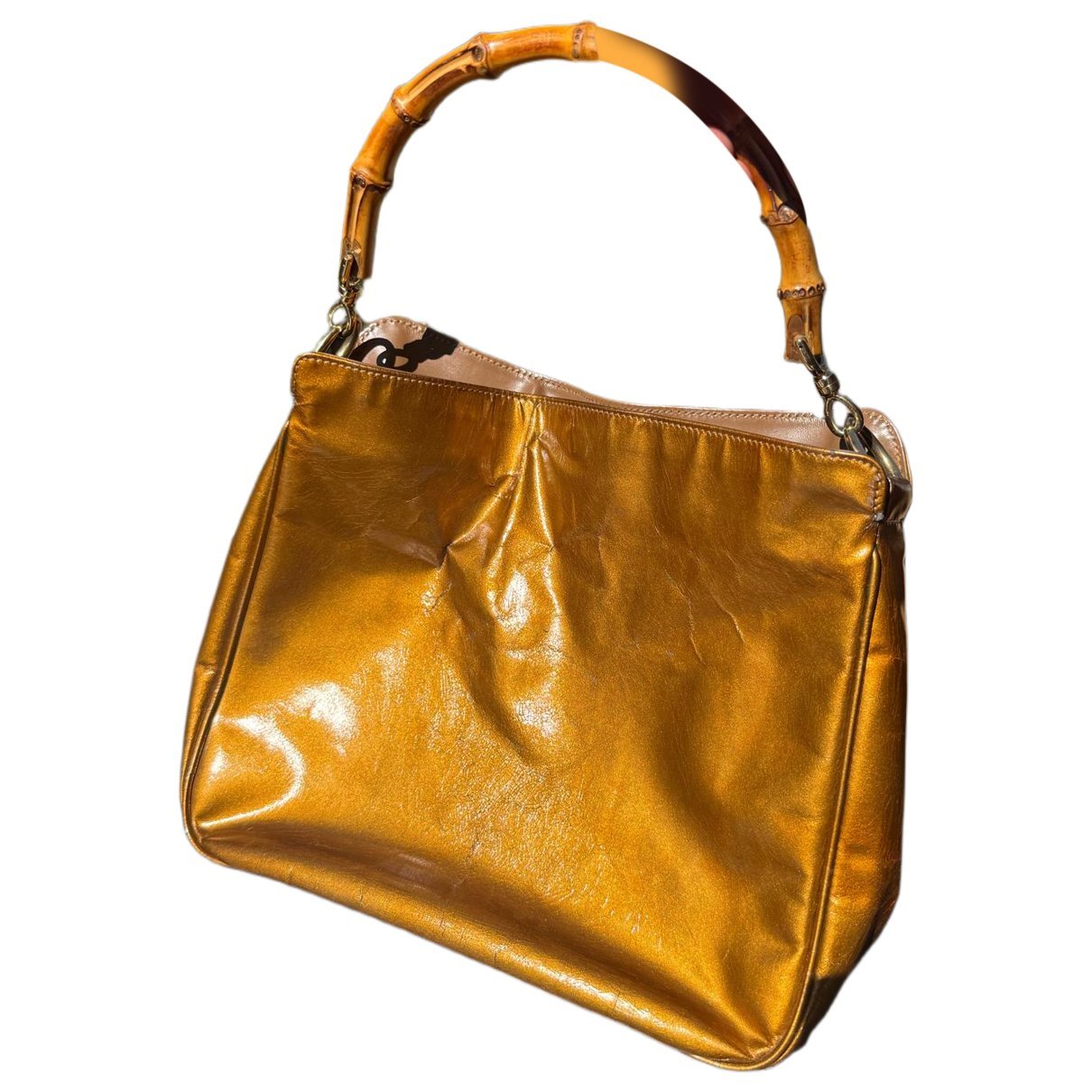 Bamboo Top Handle leather handbag