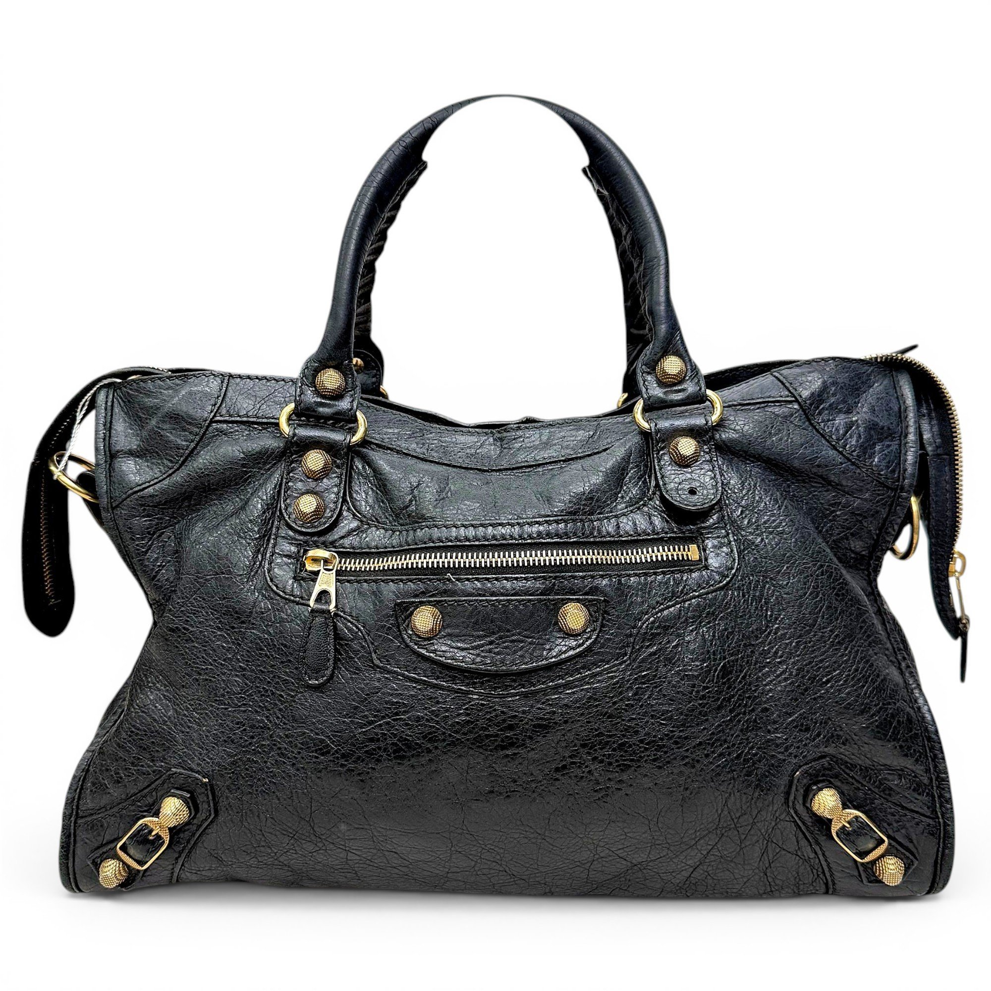 City leather handbag
