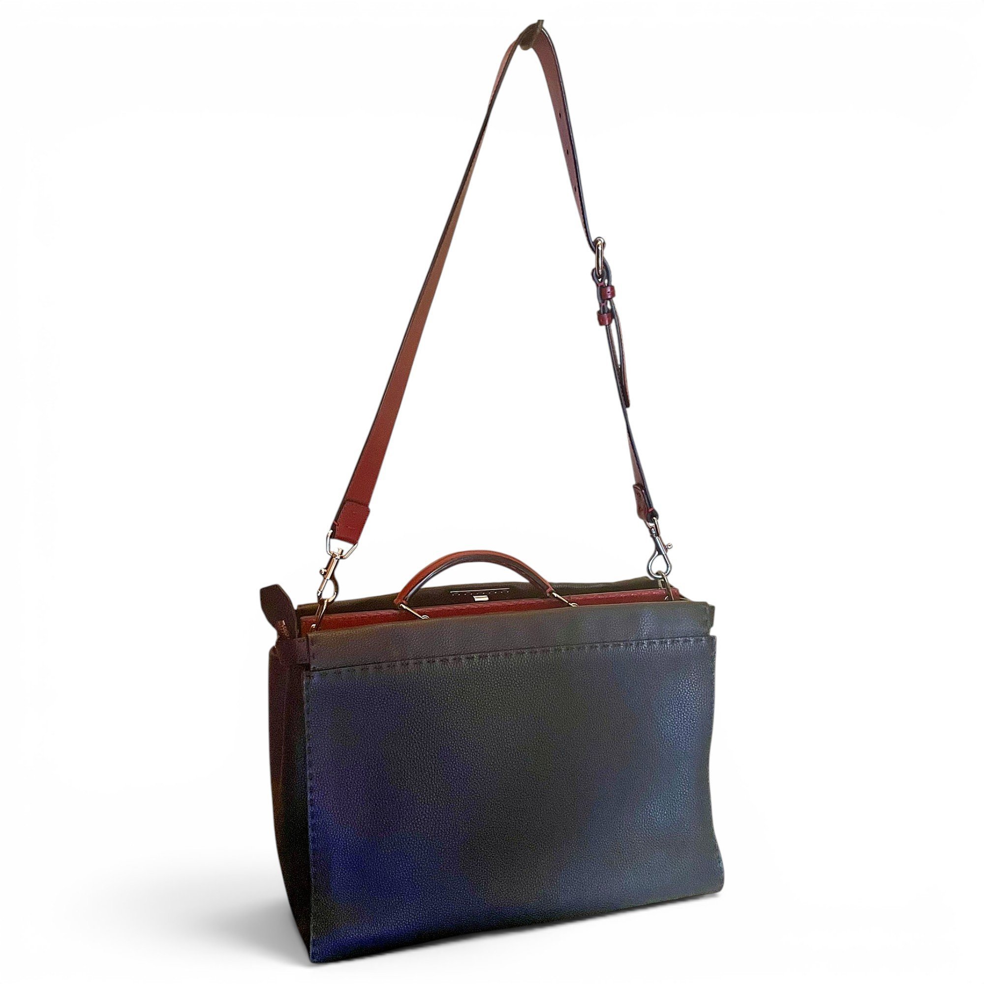 Peekaboo leather tote