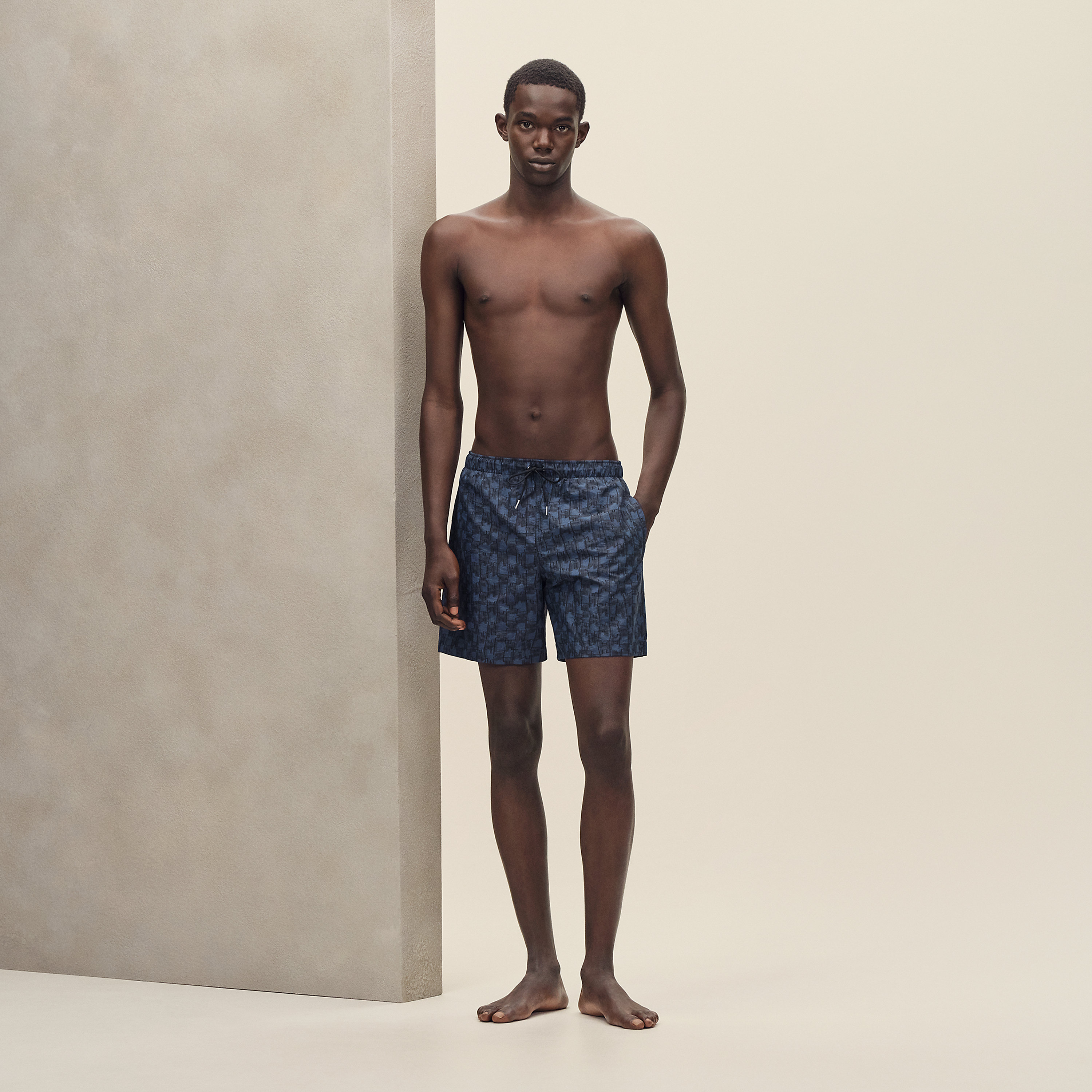 "H Cut Remix" swim trunks