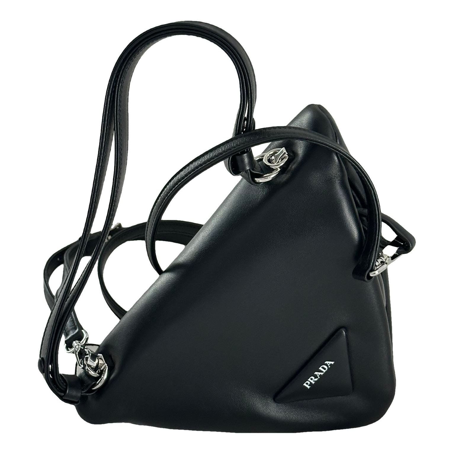 Triangle leather crossbody bag