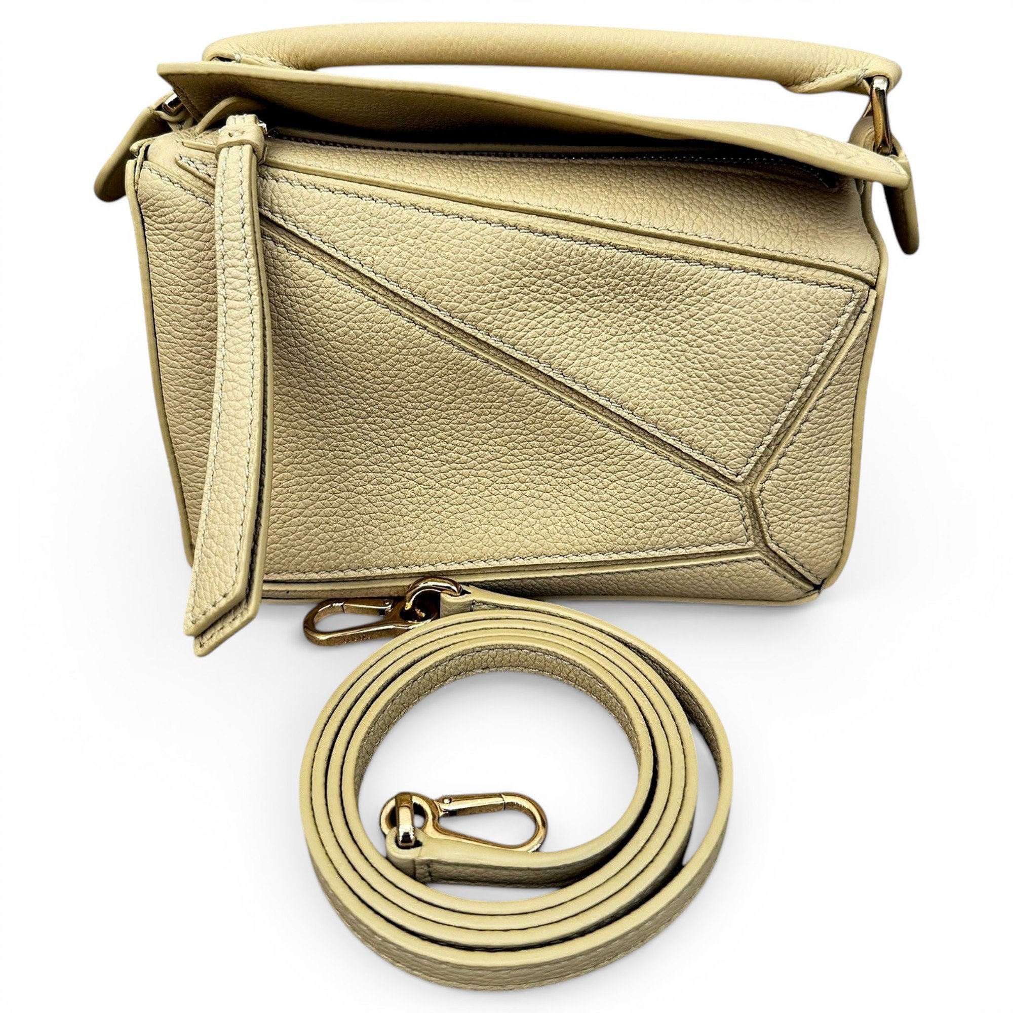 Puzzle leather handbag