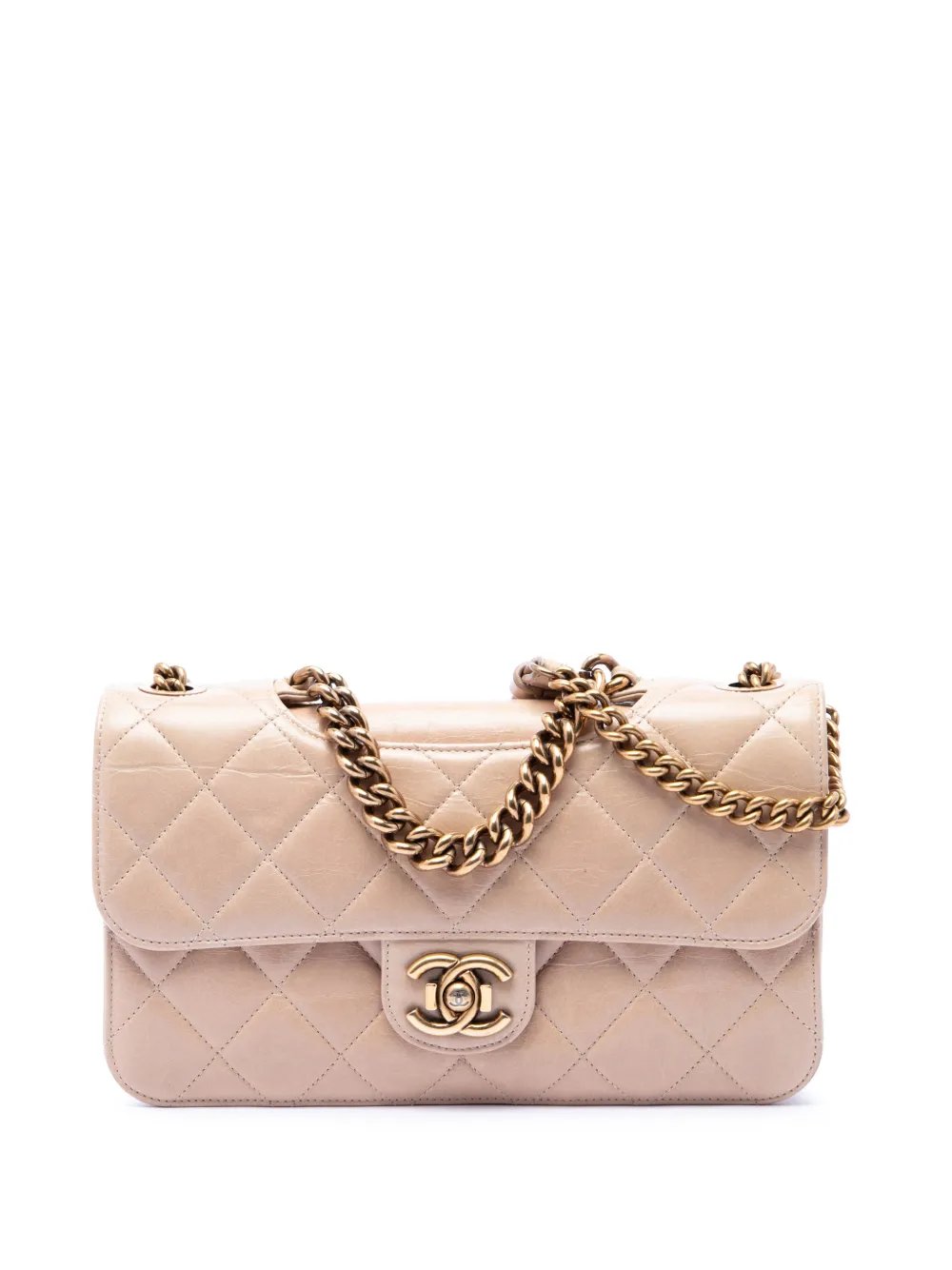 2014-2015 Medium Quilted Aged Calfskin Perfect Edge Flap satchel