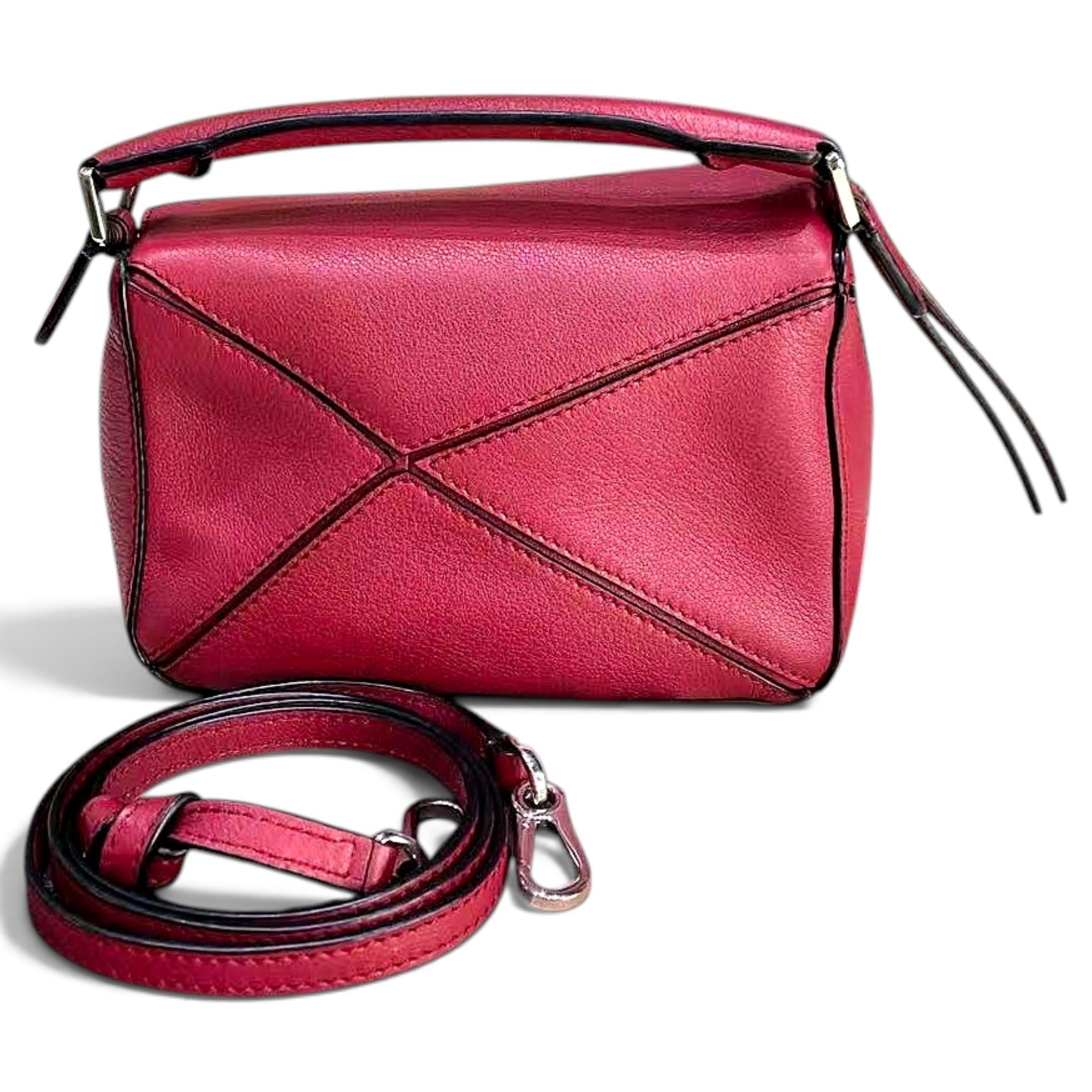 Puzzle leather handbag