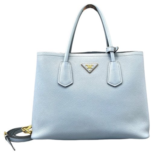Double leather handbag