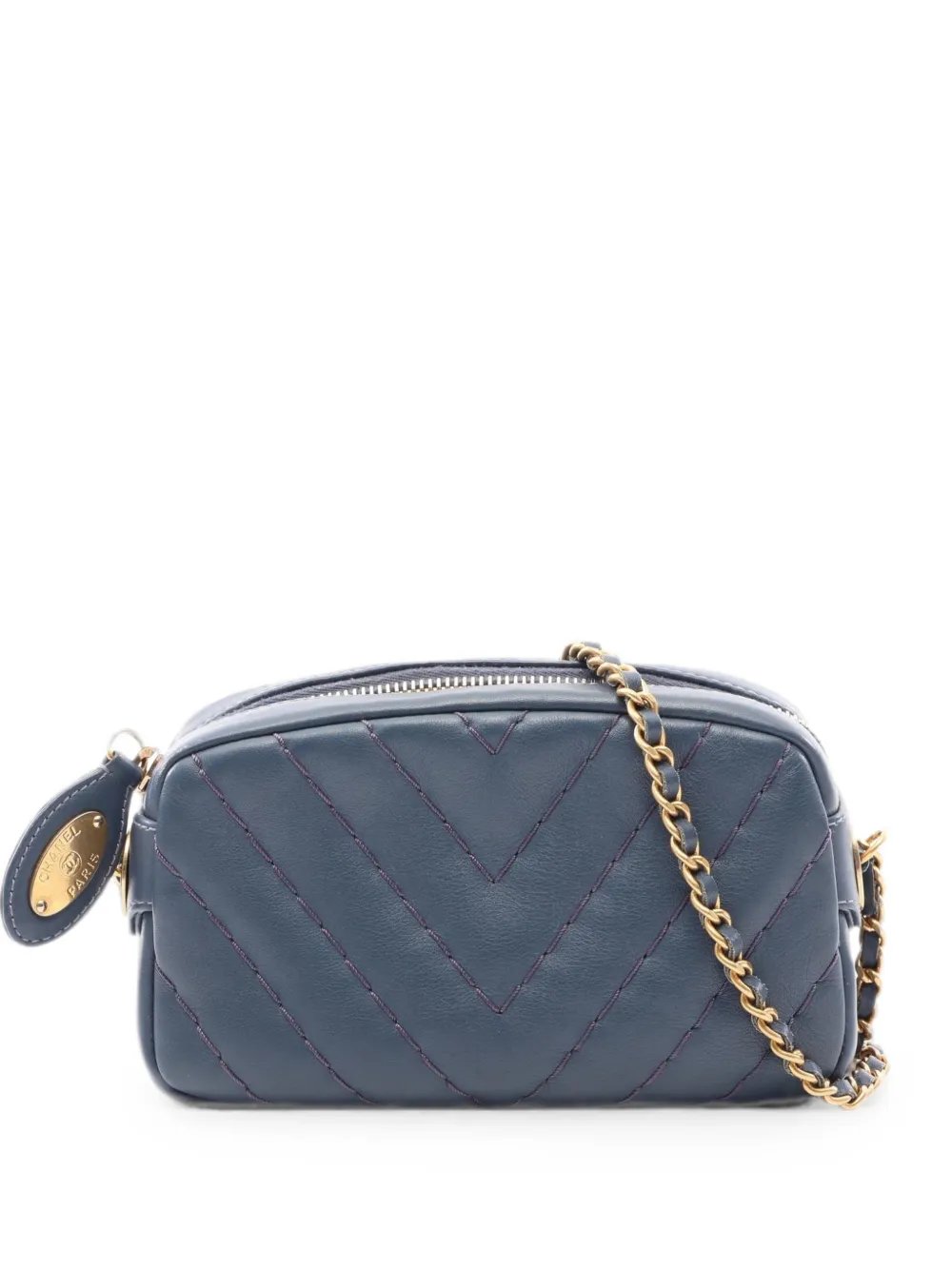 2012 Chevron chain-strap leather shoulder bag