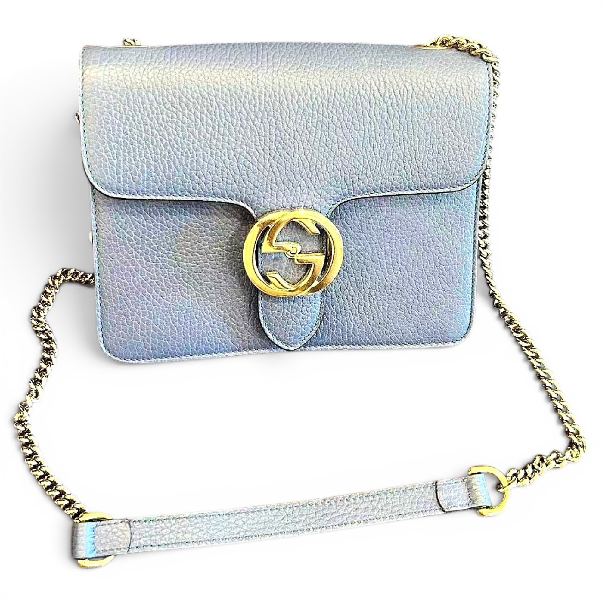Interlocking leather crossbody bag